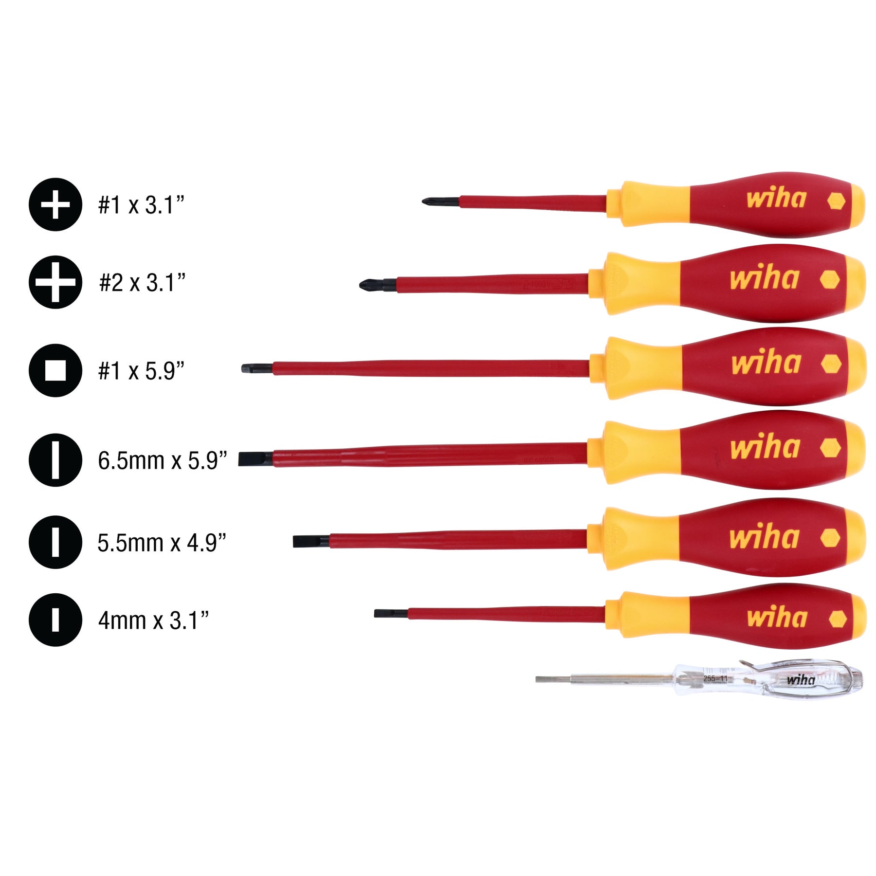 7 Piece Insulated SoftFinish Screwdriver and Voltage Detector Set