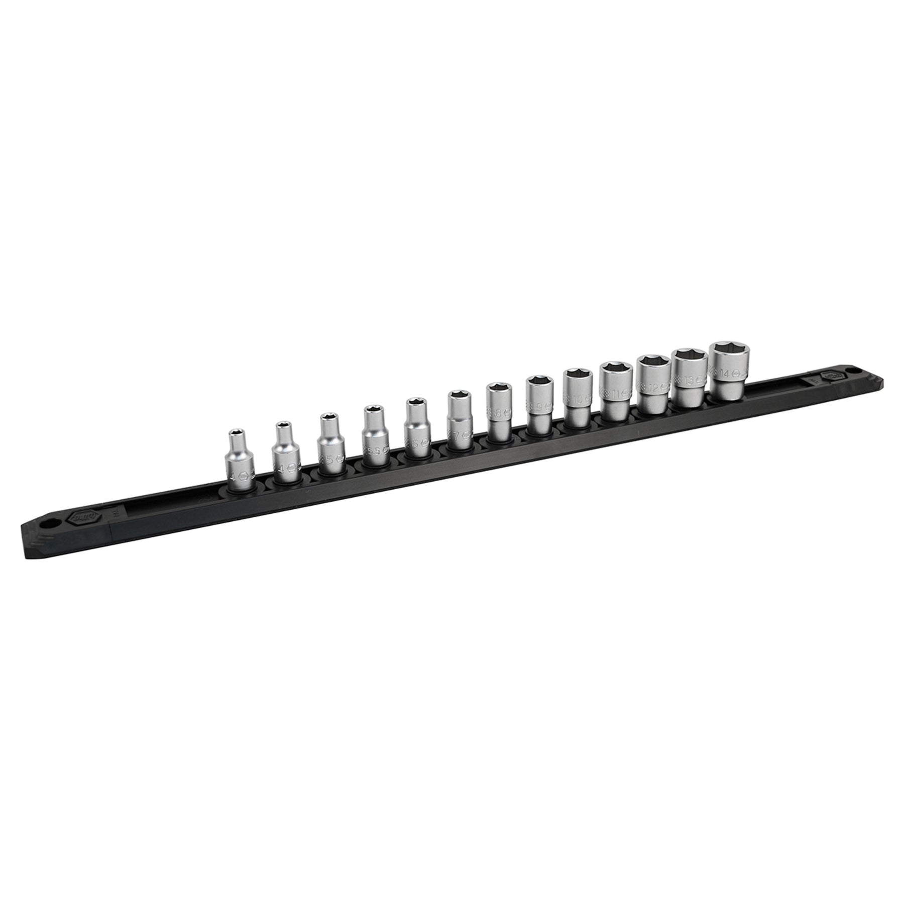 16 Piece Professional Socket and Ratchet Set with 3 and 6 Inch Extension Bars - 1/4" Drive Metric