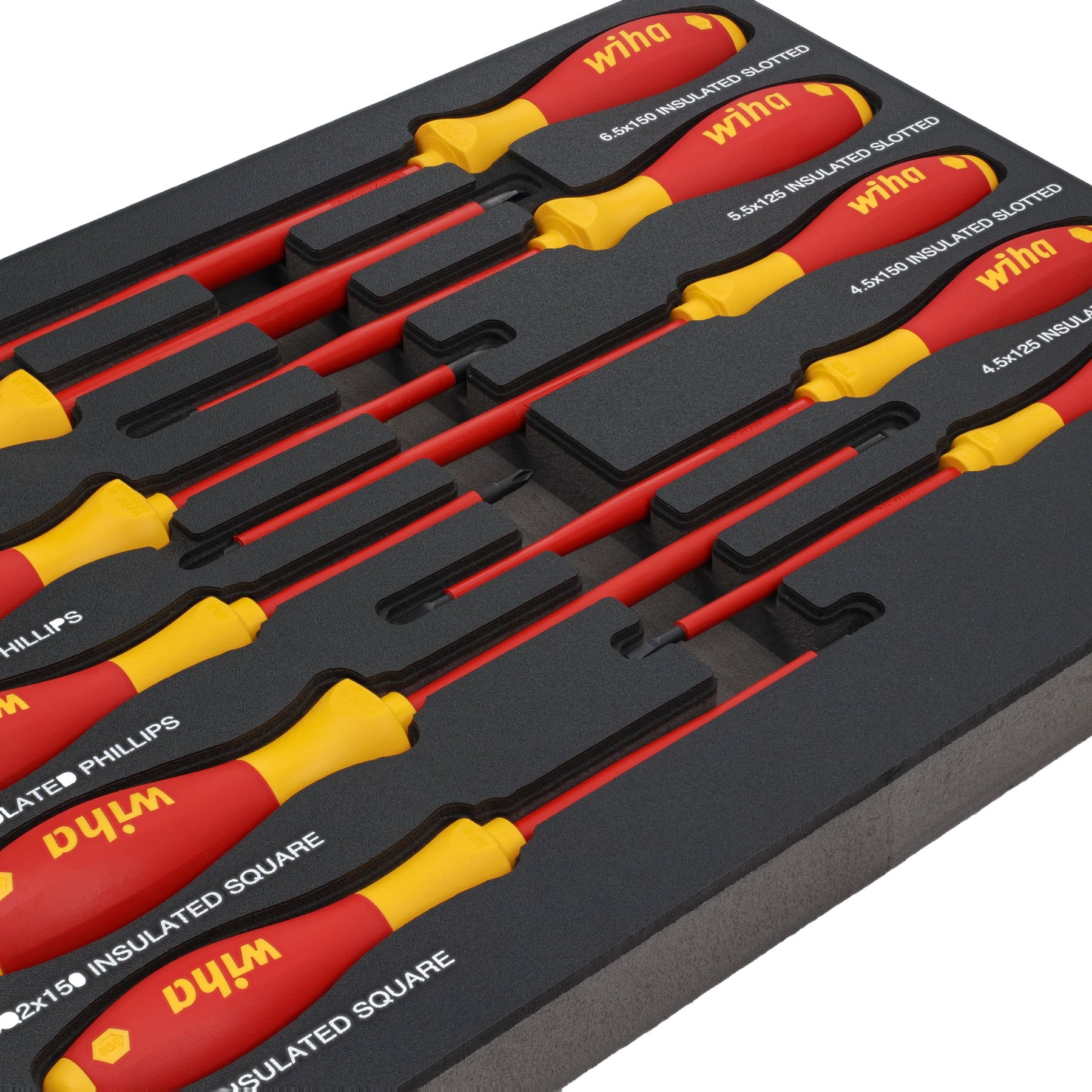 10 Piece Insulated SoftFinish Cushion Grip Screwdriver Tray Set