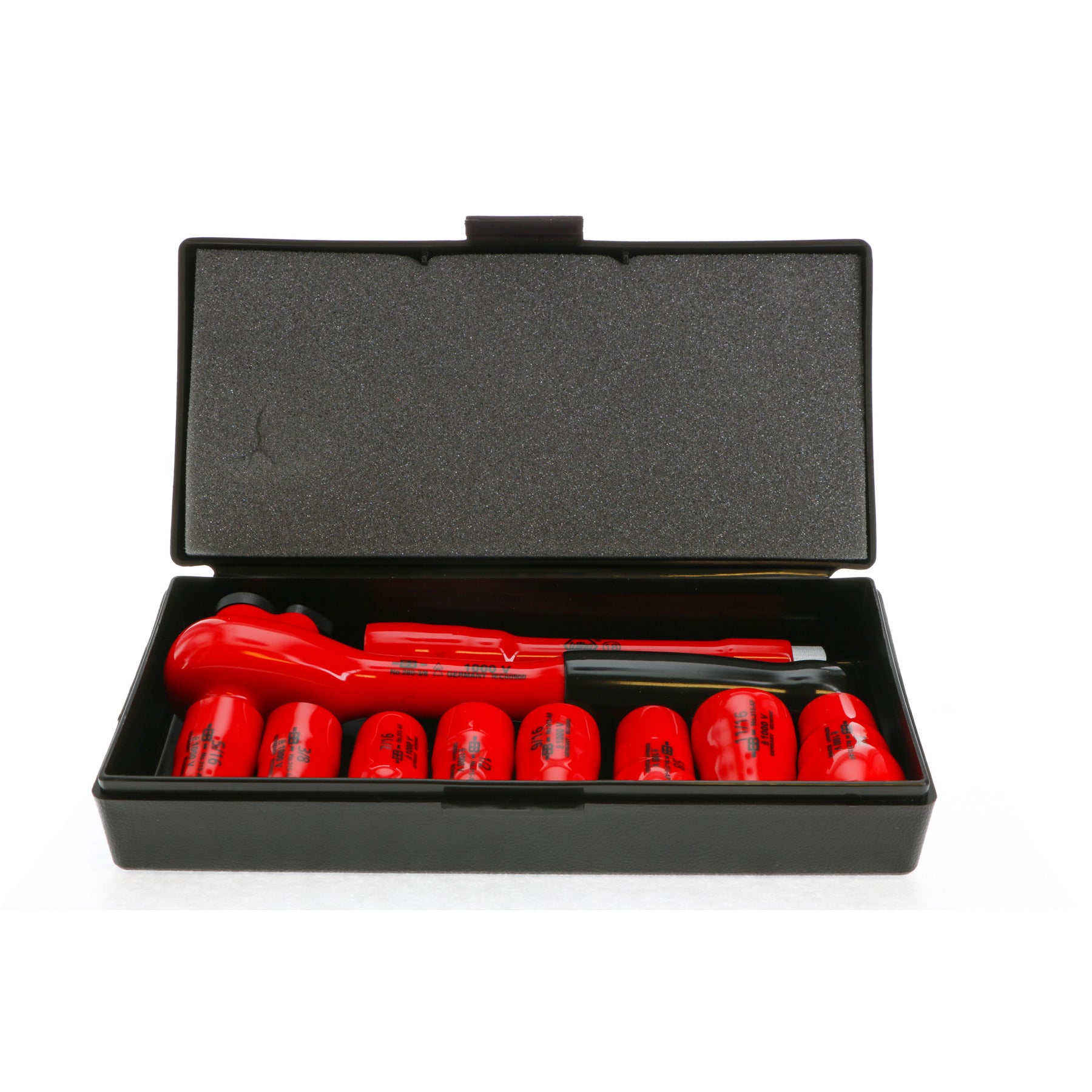 10 Piece Insulated Socket and Ratchet Set 3/8" Drive - SAE