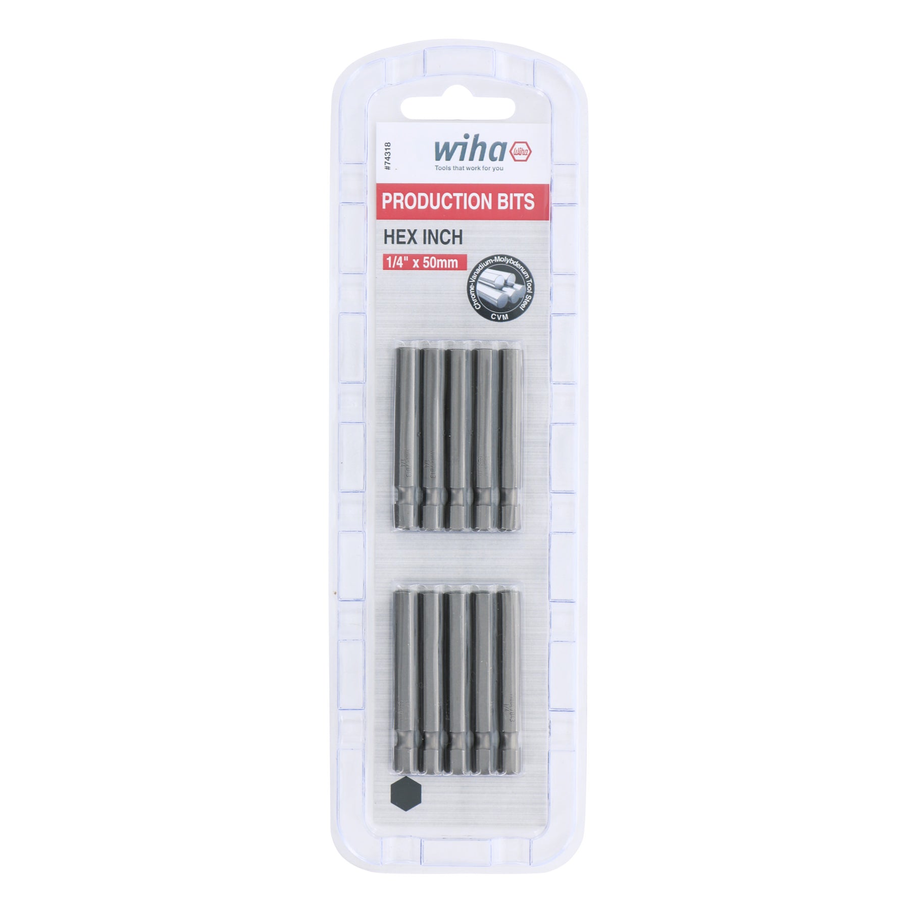Hex Bit 1/4 - 50mm - 10 Pack