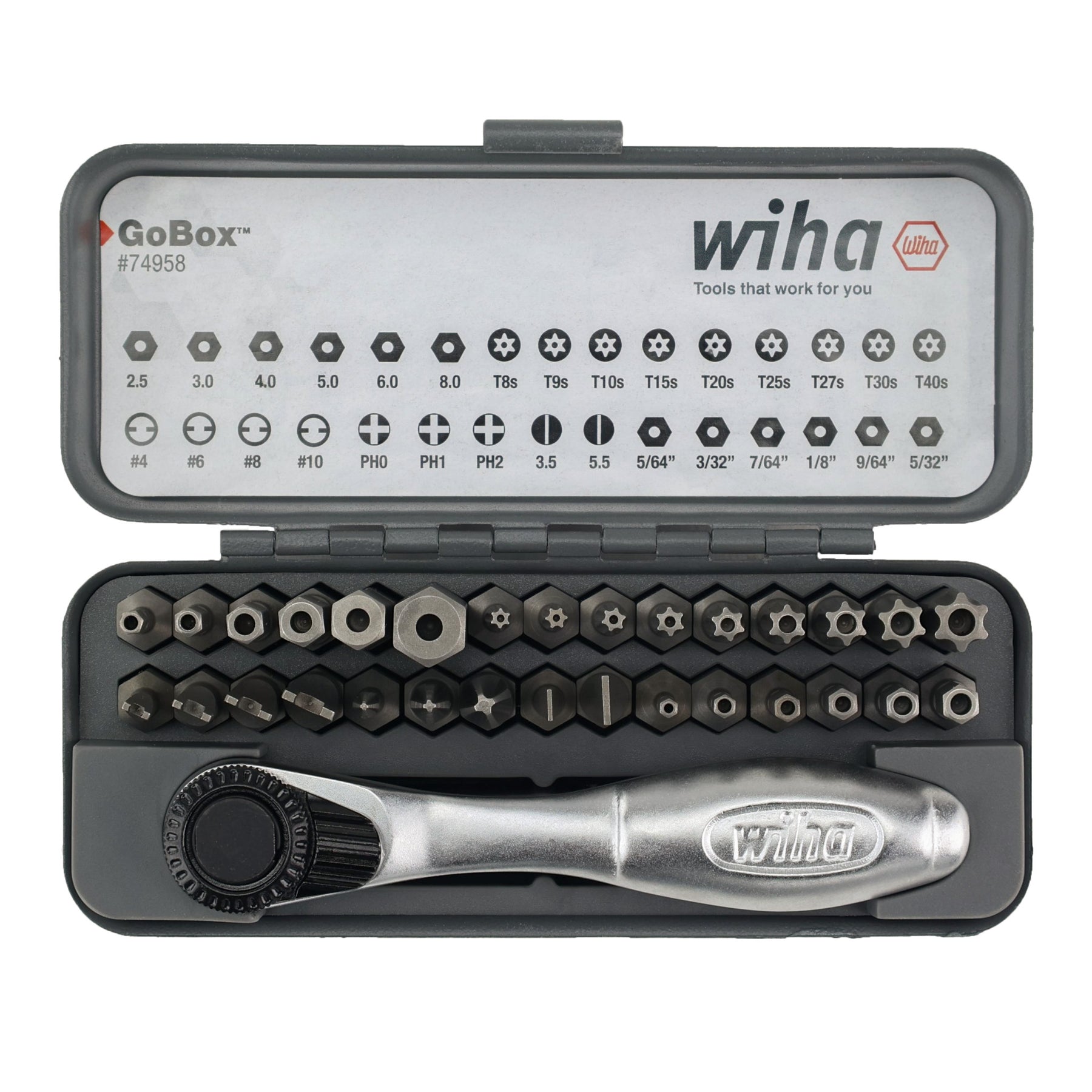 32 Piece GoBox Security Bit Set with Mini Ratchet