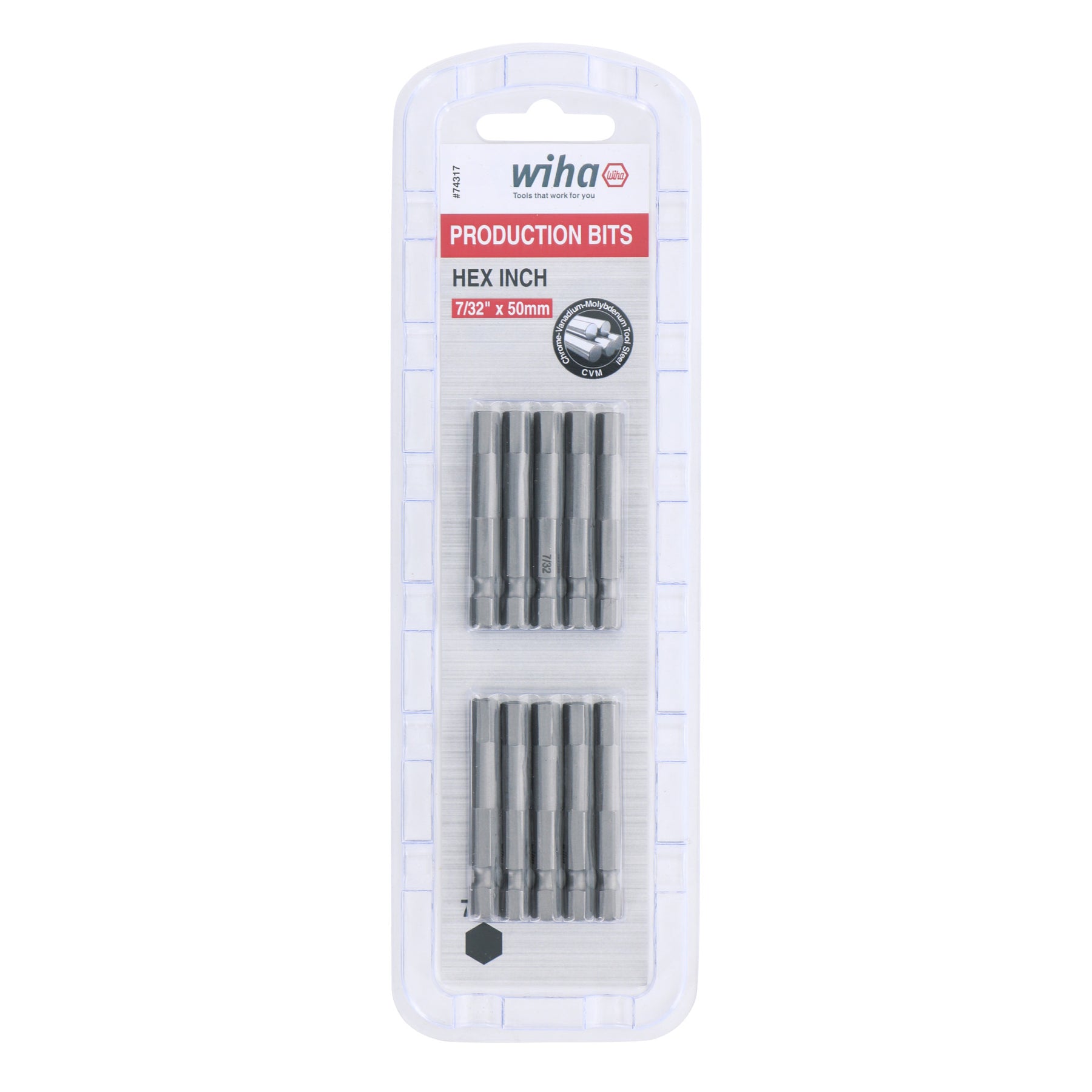 Hex Bit 7/32 - 50mm - 10 Pack