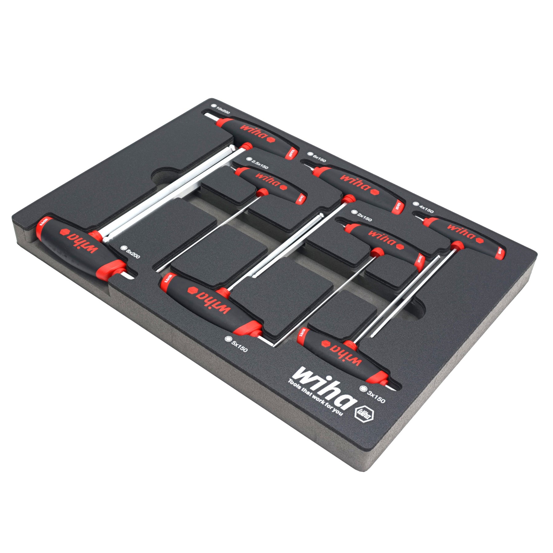 8 Piece SoftGrip Dual Drive Hex Metric T-Handle Tray Set