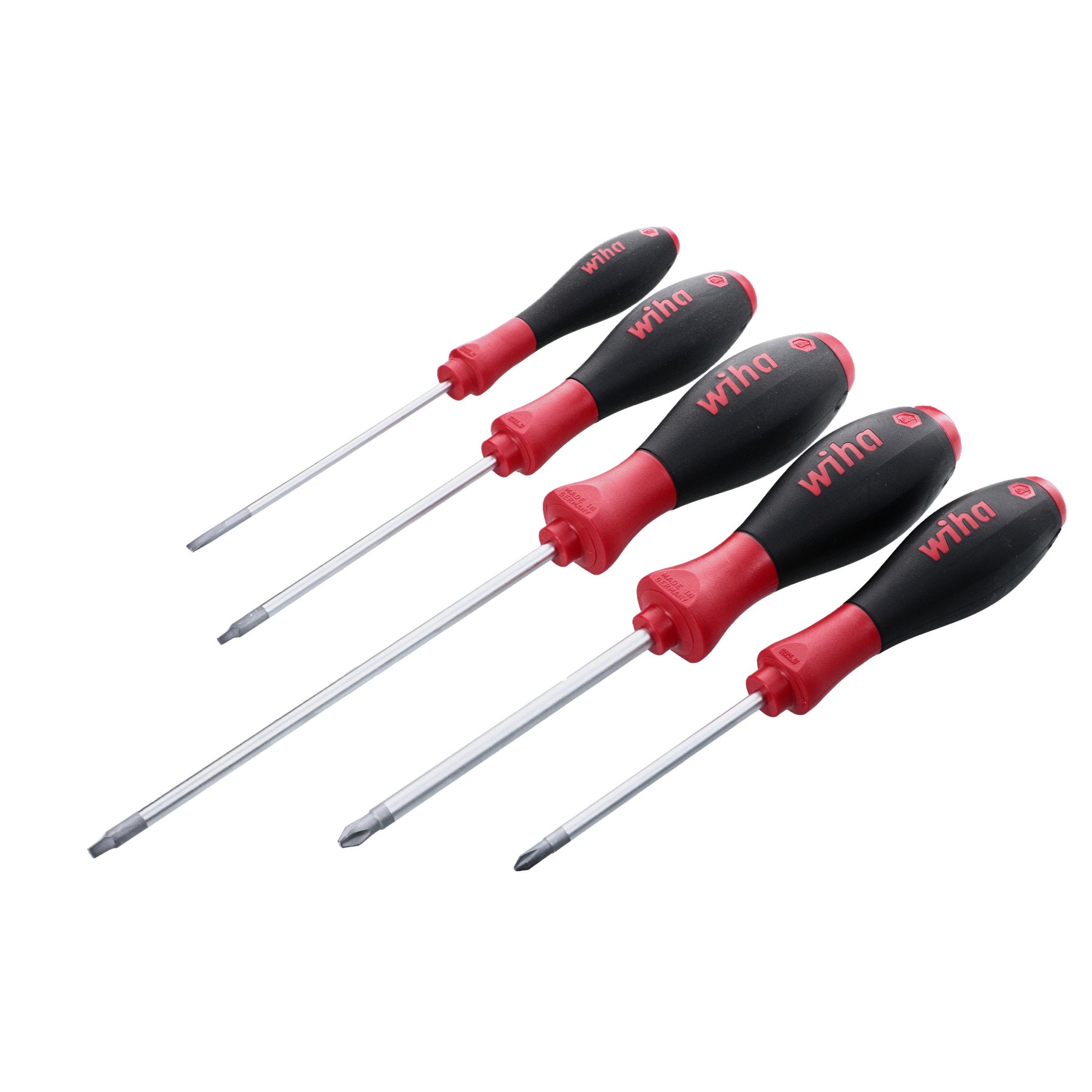 5 Piece SoftFinish Slotted and Phillips and Square Screwdriver Set