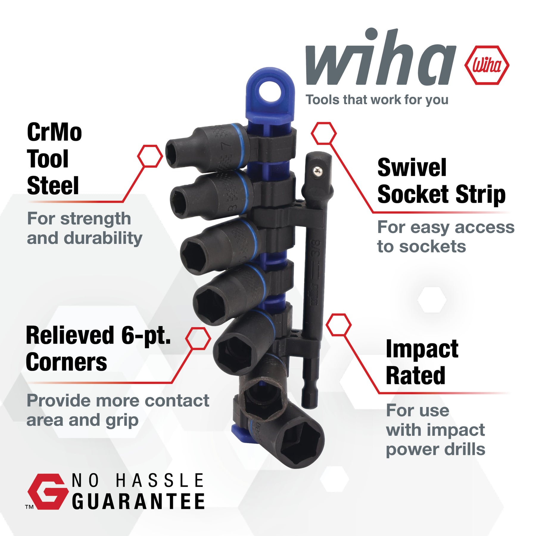 8 Piece 3/8" Drive Metric Impact Socket Set