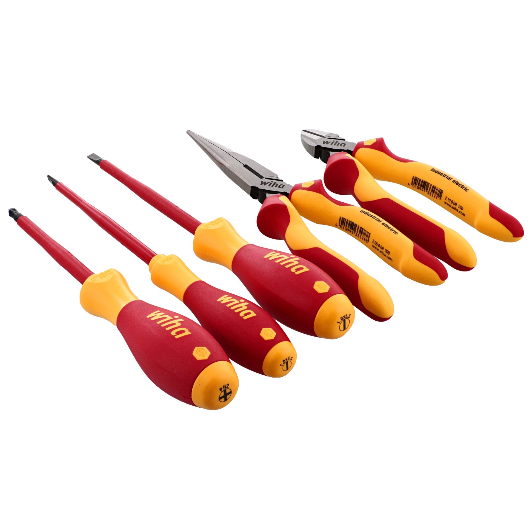 5 Piece Insulated Pliers-Cutters and Screwdriver Set