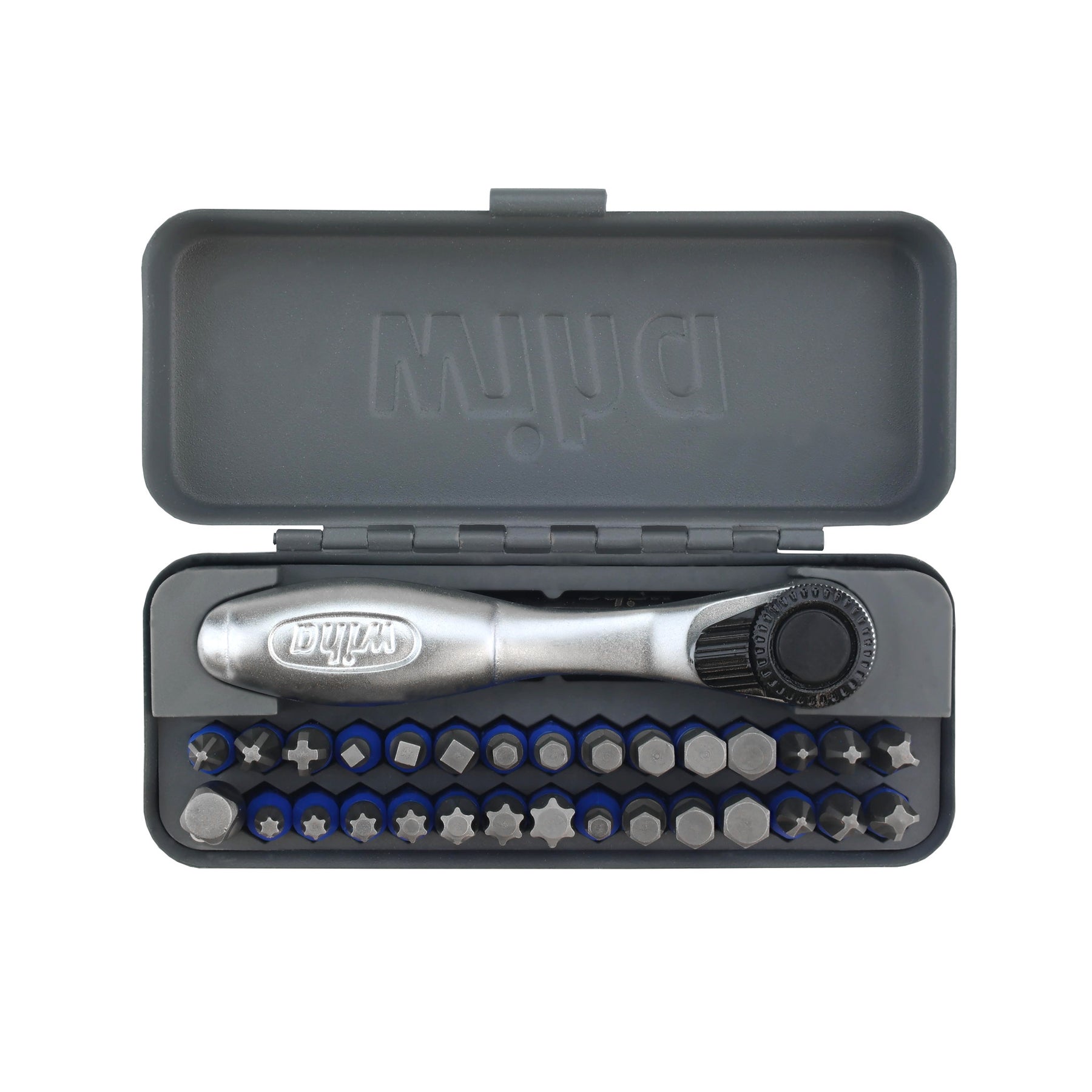 32 Piece GoBox TerminatorBlue Impact Bit Set with Mini Ratchet
