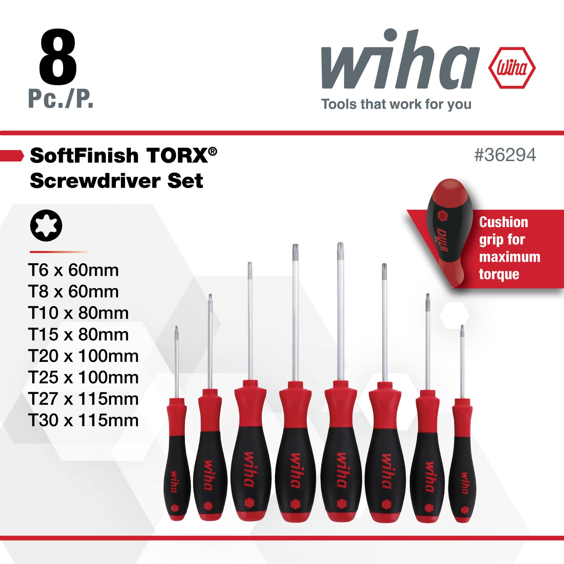 8 Piece SoftFinish Torx Screwdriver Set