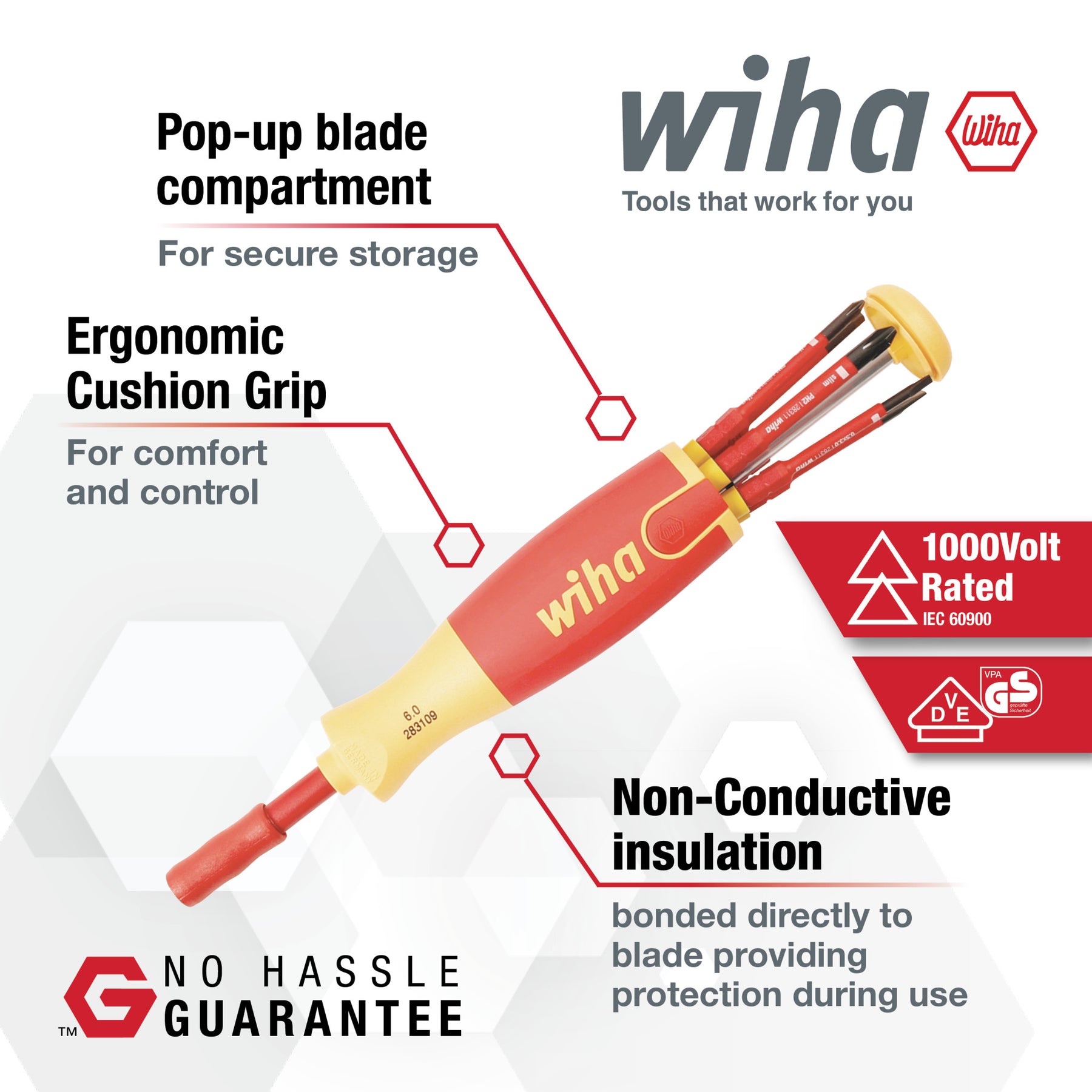 7 Piece Insulated SlimLine Ultra-Driver Blade Set Slotted, Phillips, Square