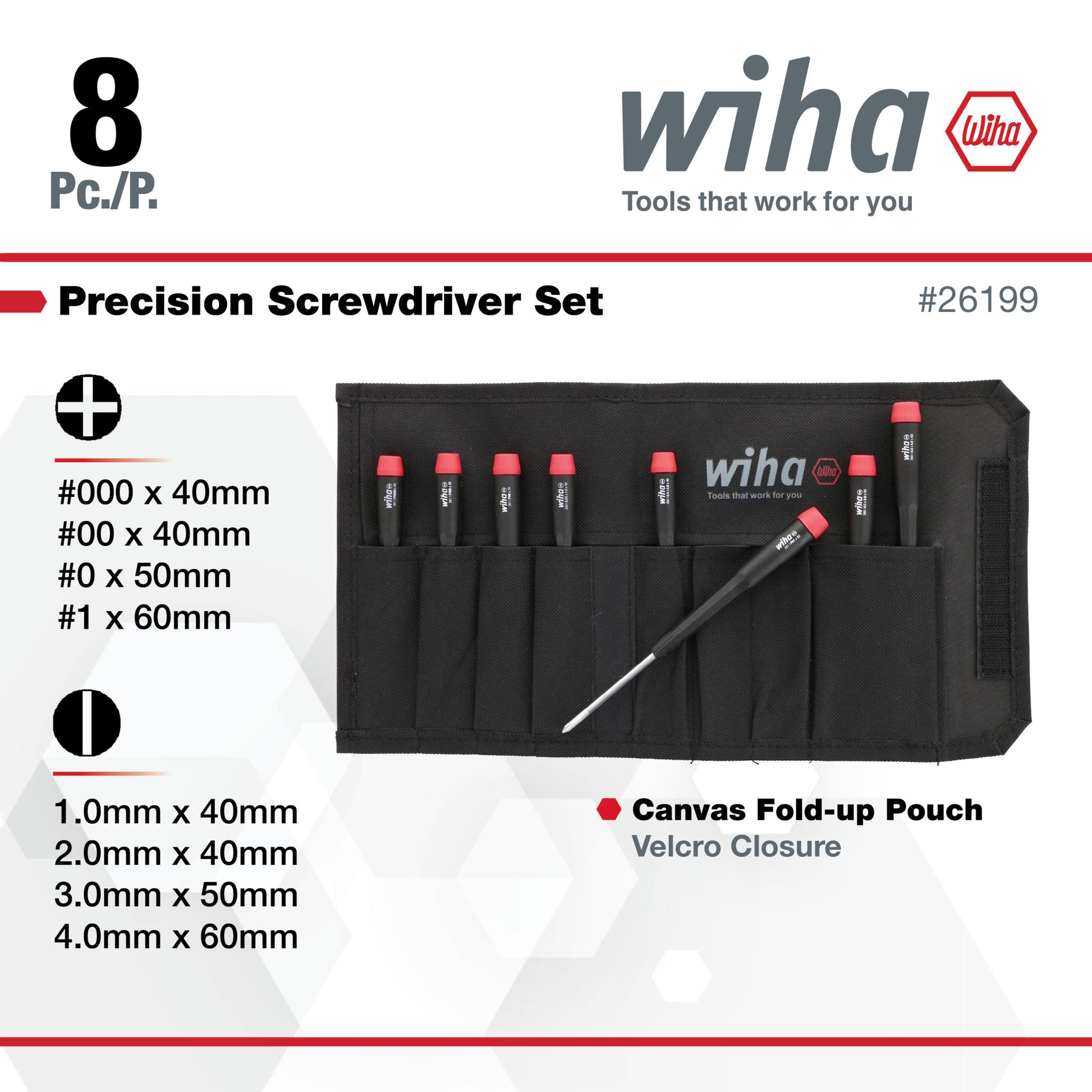 8 Piece Precision Slotted and Phillips Screwdriver Set