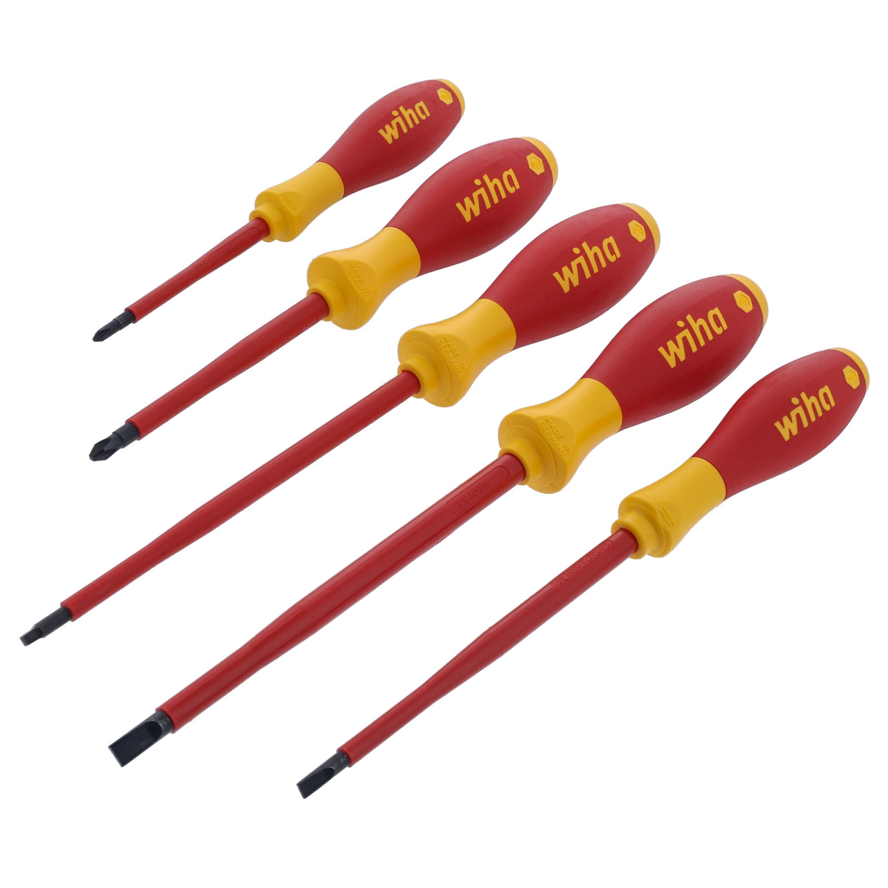 5 Piece Insulated SoftFinish Screwdriver Set - Slotted, Phillips, Square