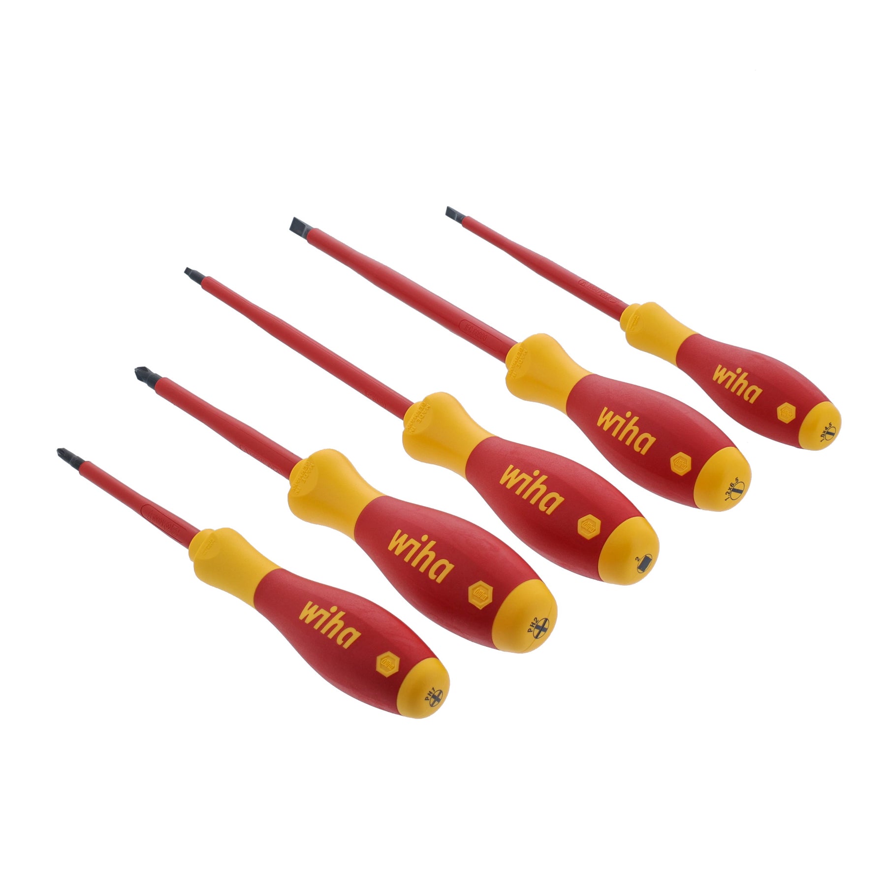 5 Piece Insulated SoftFinish Slotted/Phillips/Square Screwdriver Set