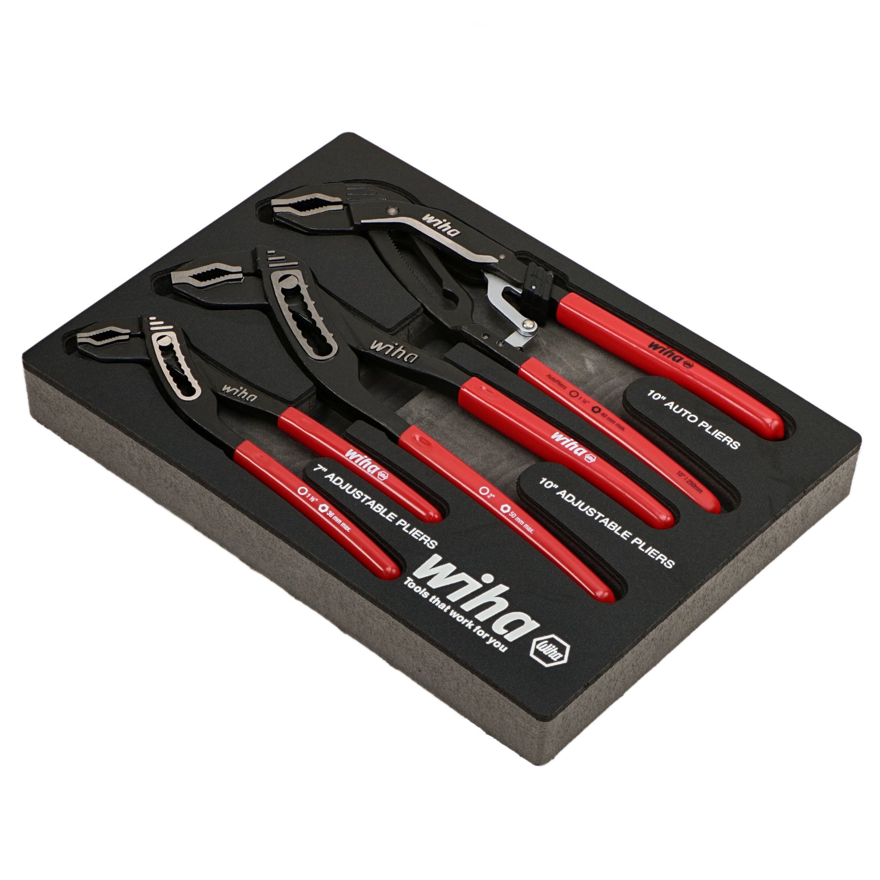 3 Piece Classic Grip V-Jaw Tongue and Groove Pliers Tray Set