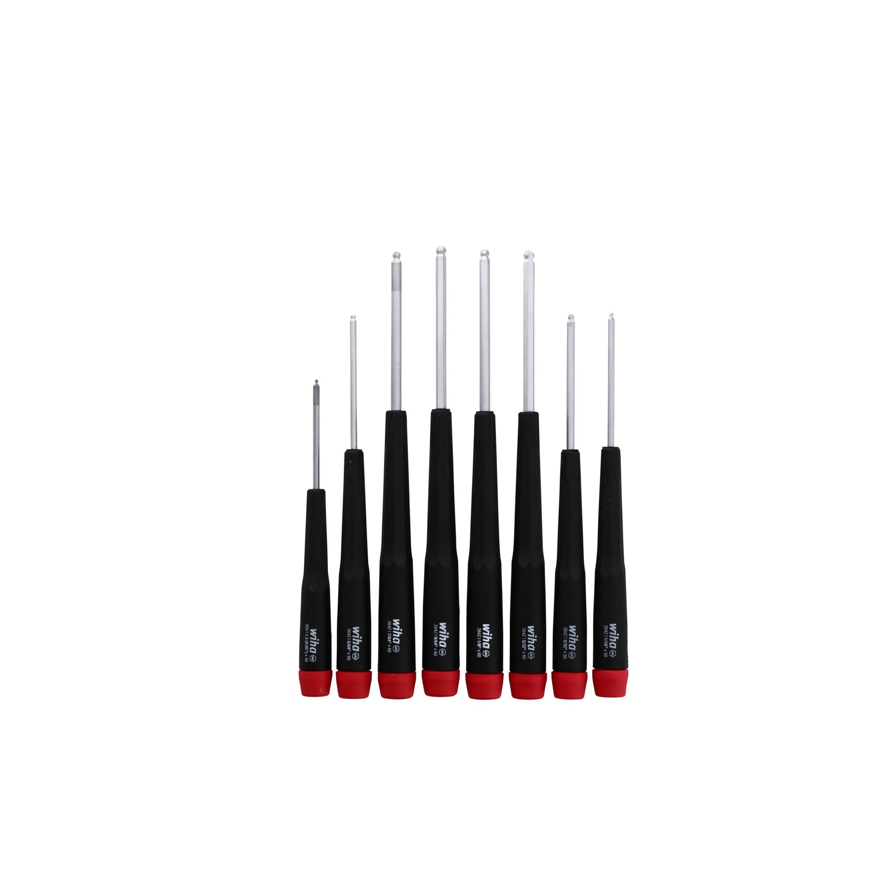 8 Piece Precision Ball End Hex Screwdriver Set - Inch