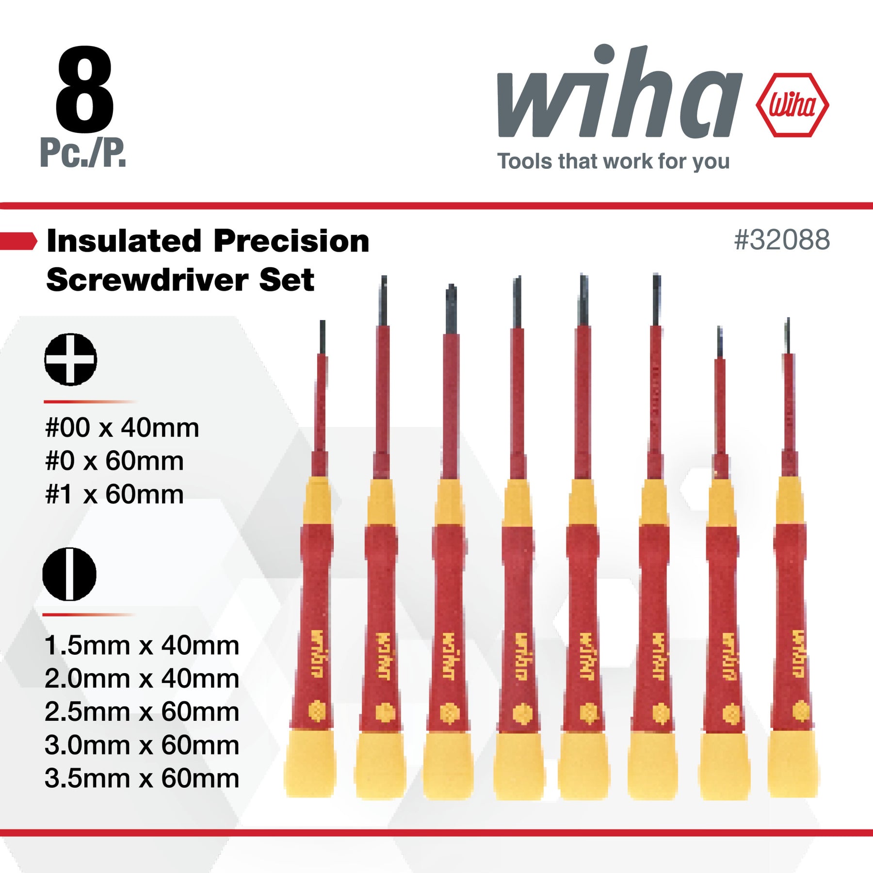 8 Piece Insulated PicoFinish Precision Screwdriver Set