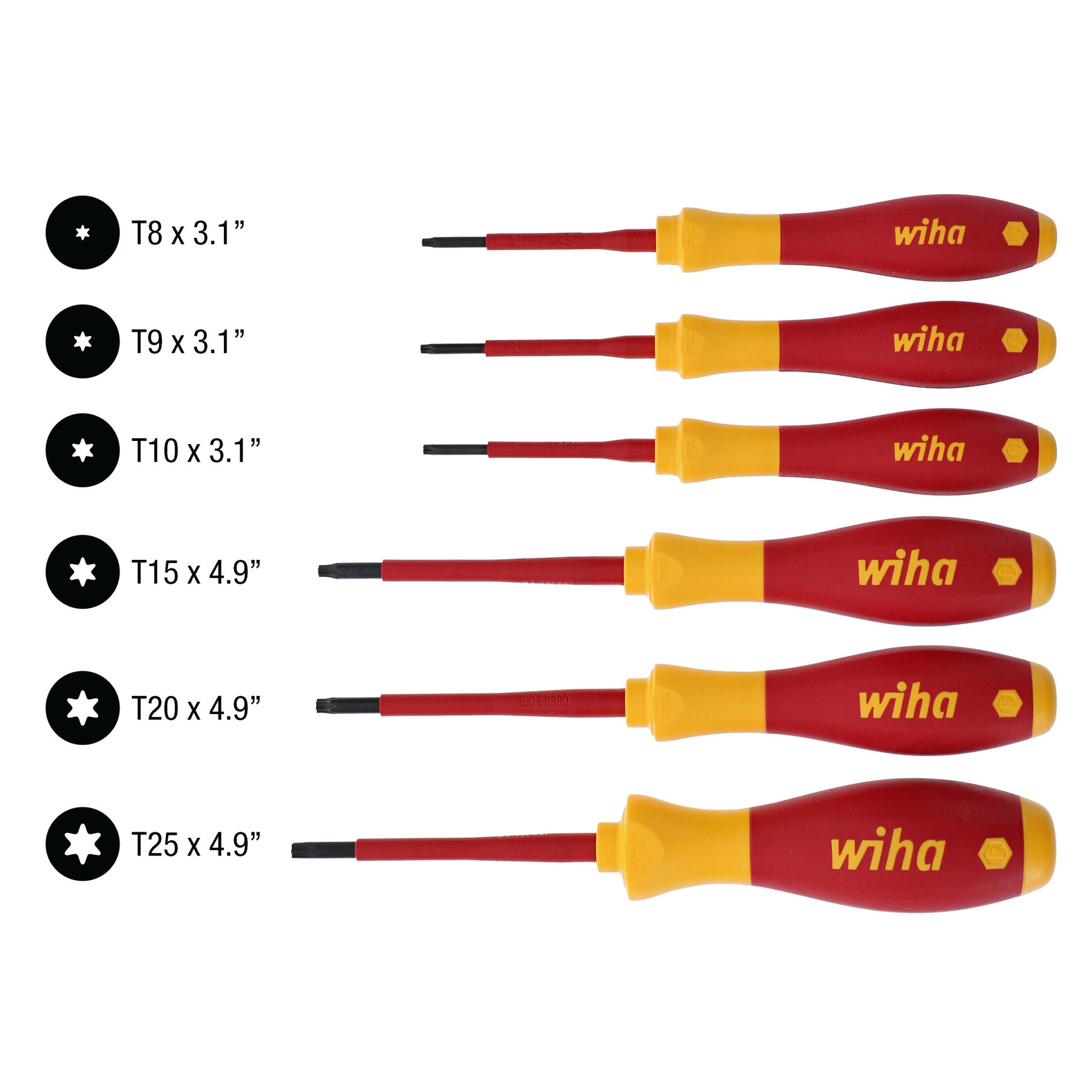 6 Piece Insulated SoftFinish Torx Screwdriver Set