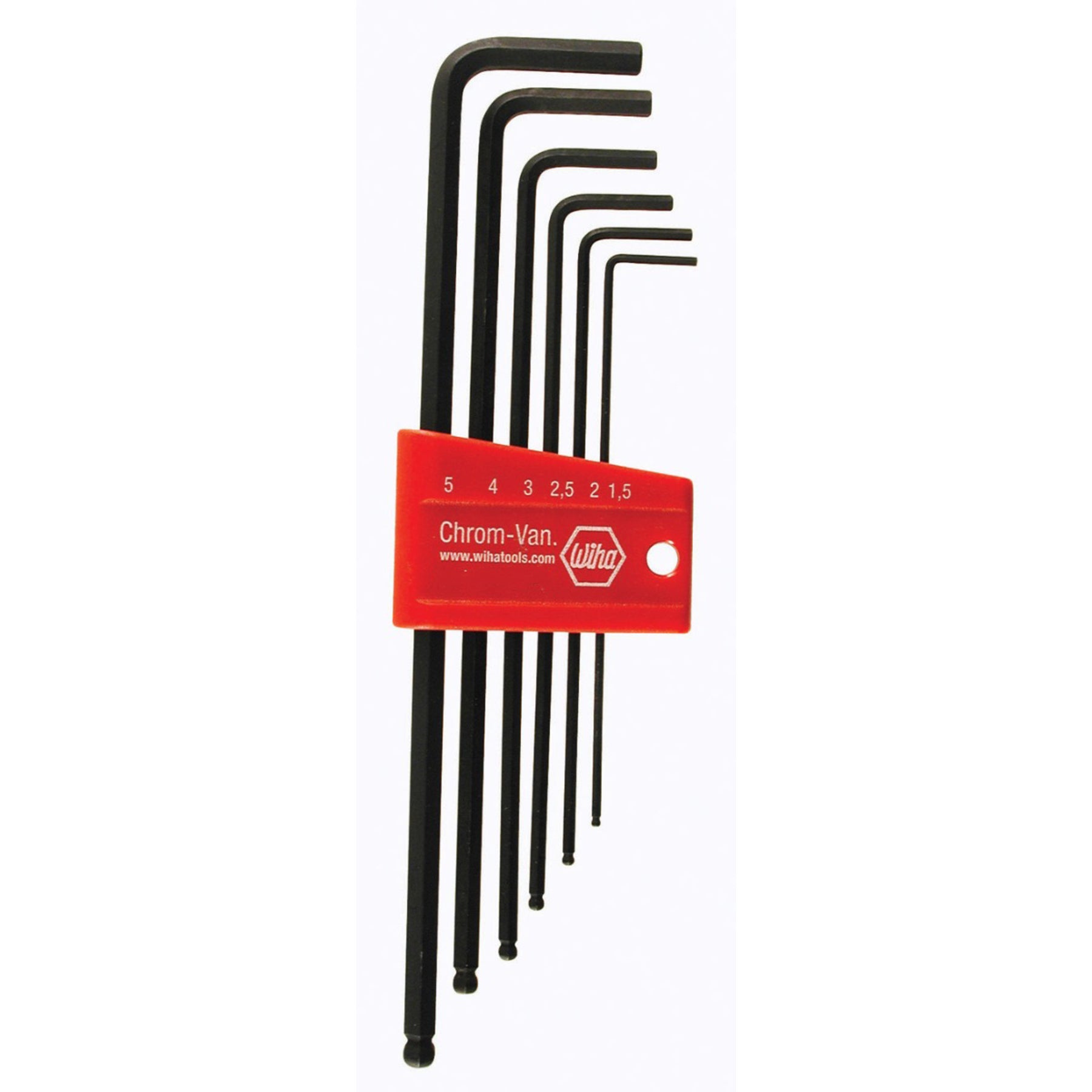 6 Piece Ball End Long Arm Hex L-Key Set - Metric