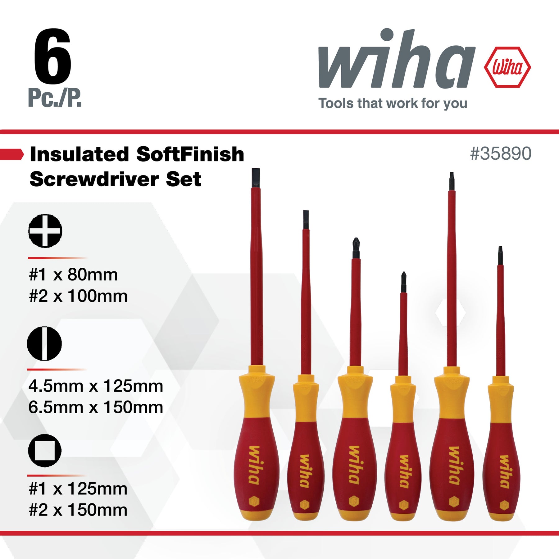 6 Piece Insulated SoftFinish Screwdriver Set