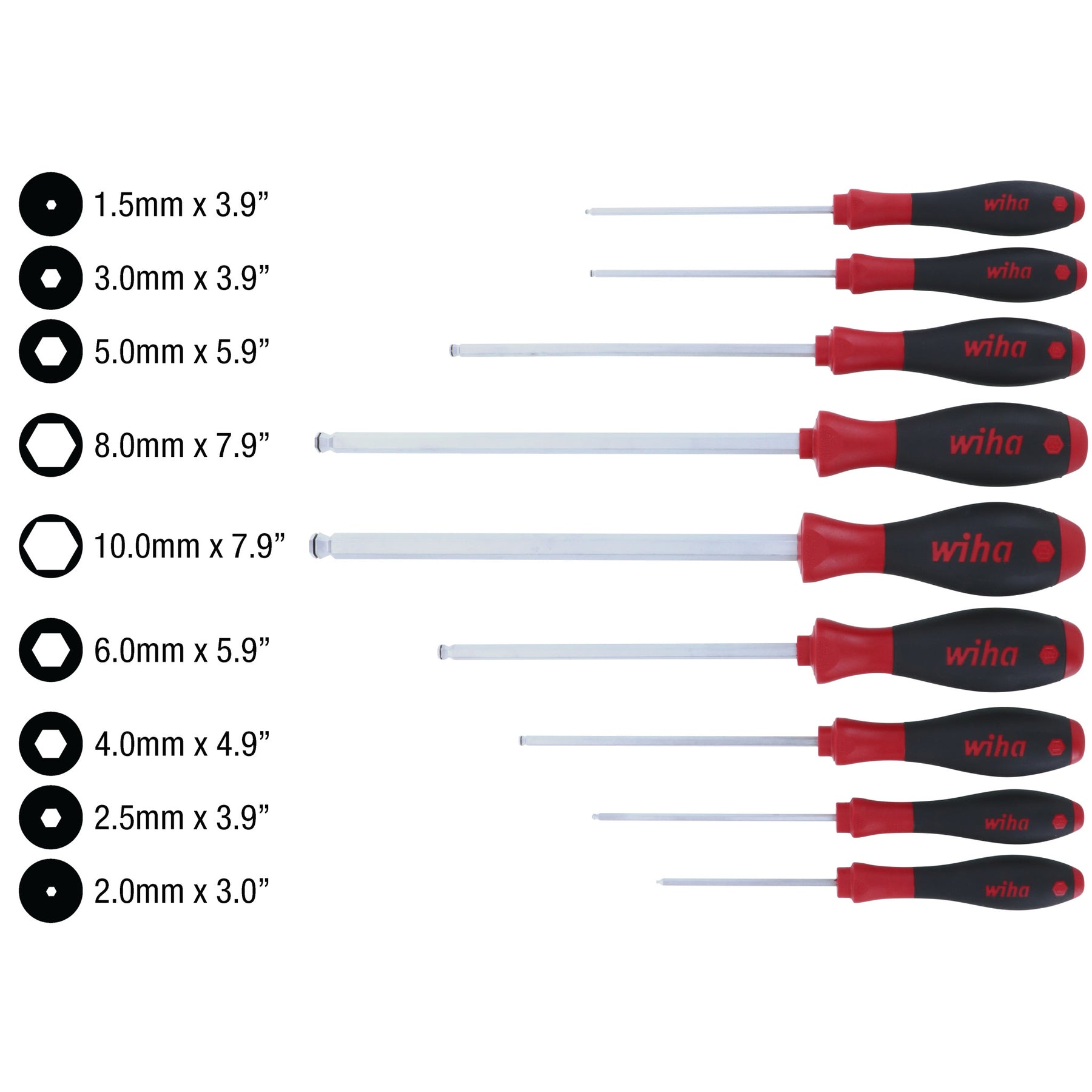 9 Piece SoftFinish MagicRing Ball End Screwdriver Set