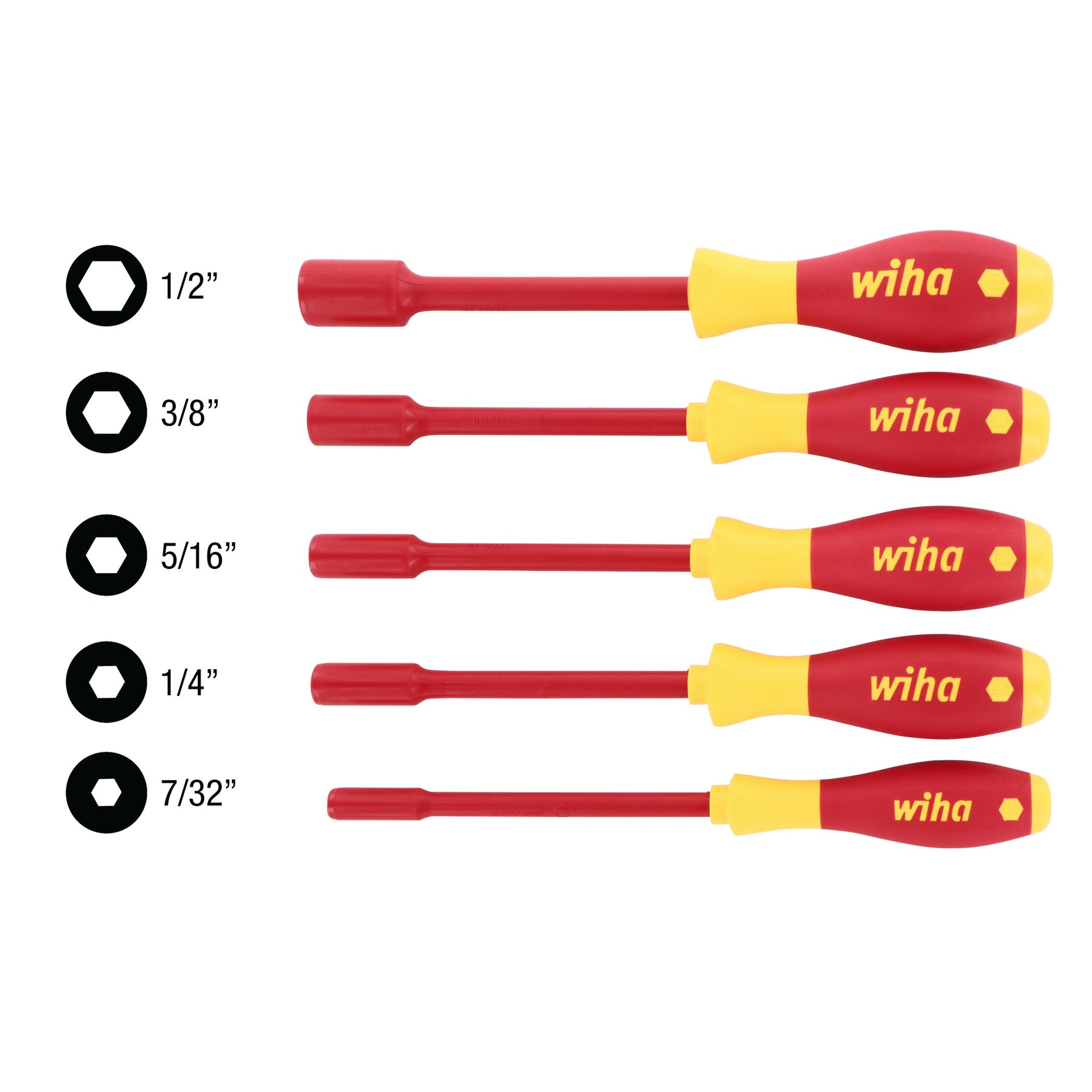 5 Piece Insulated SoftFinish Nut Driver Set - Inch