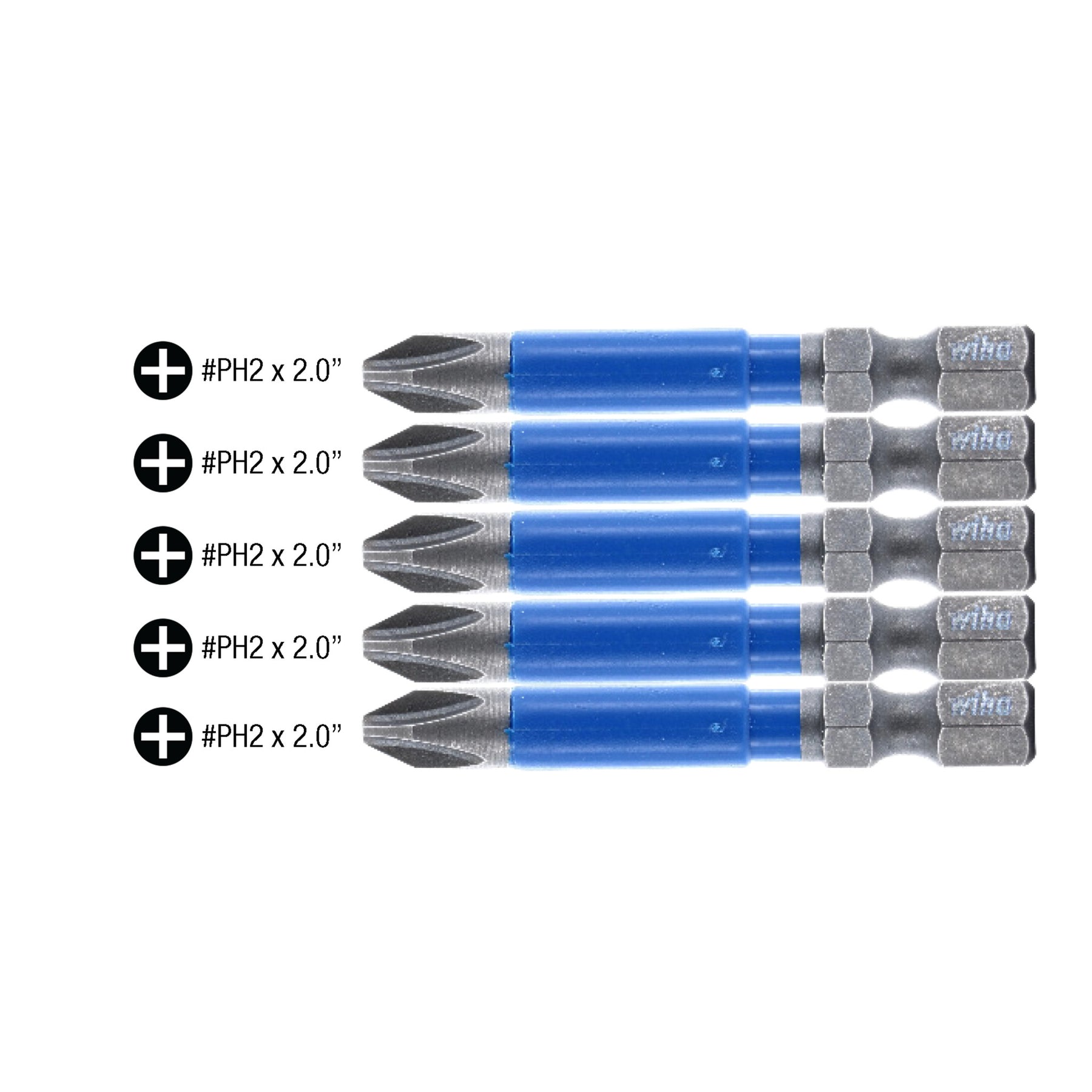 TerminatorBlue Impact Bit Phillips #2 - 2 Inch - 5 Pack