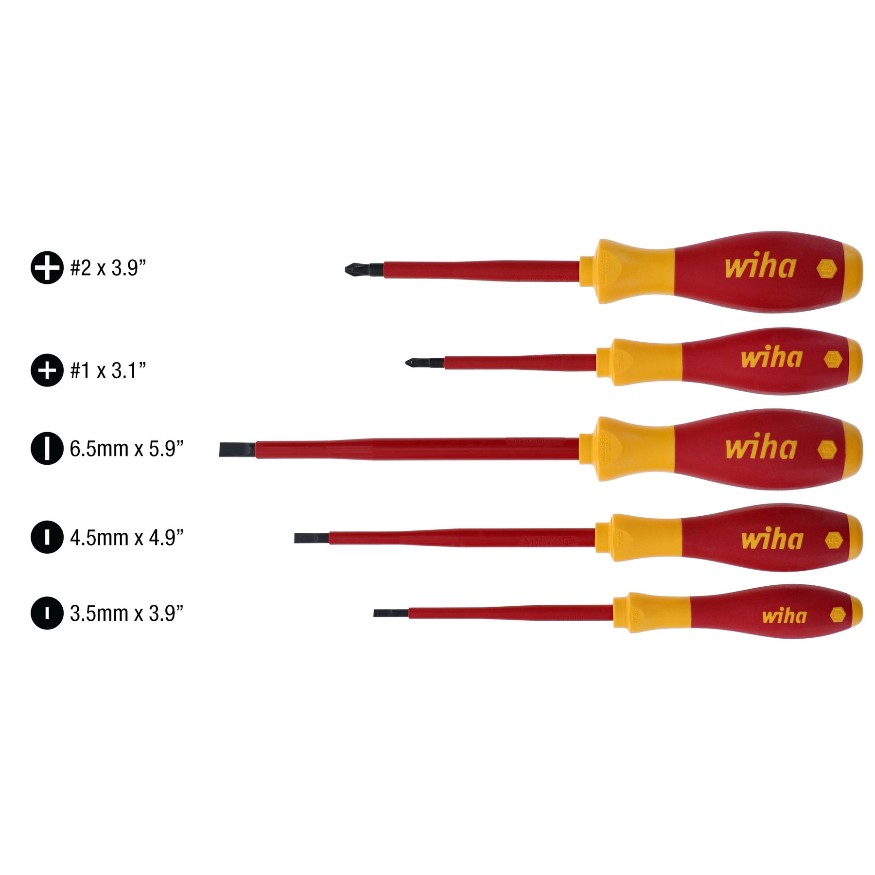 5 Piece Insulated SlimLine Screwdriver Set