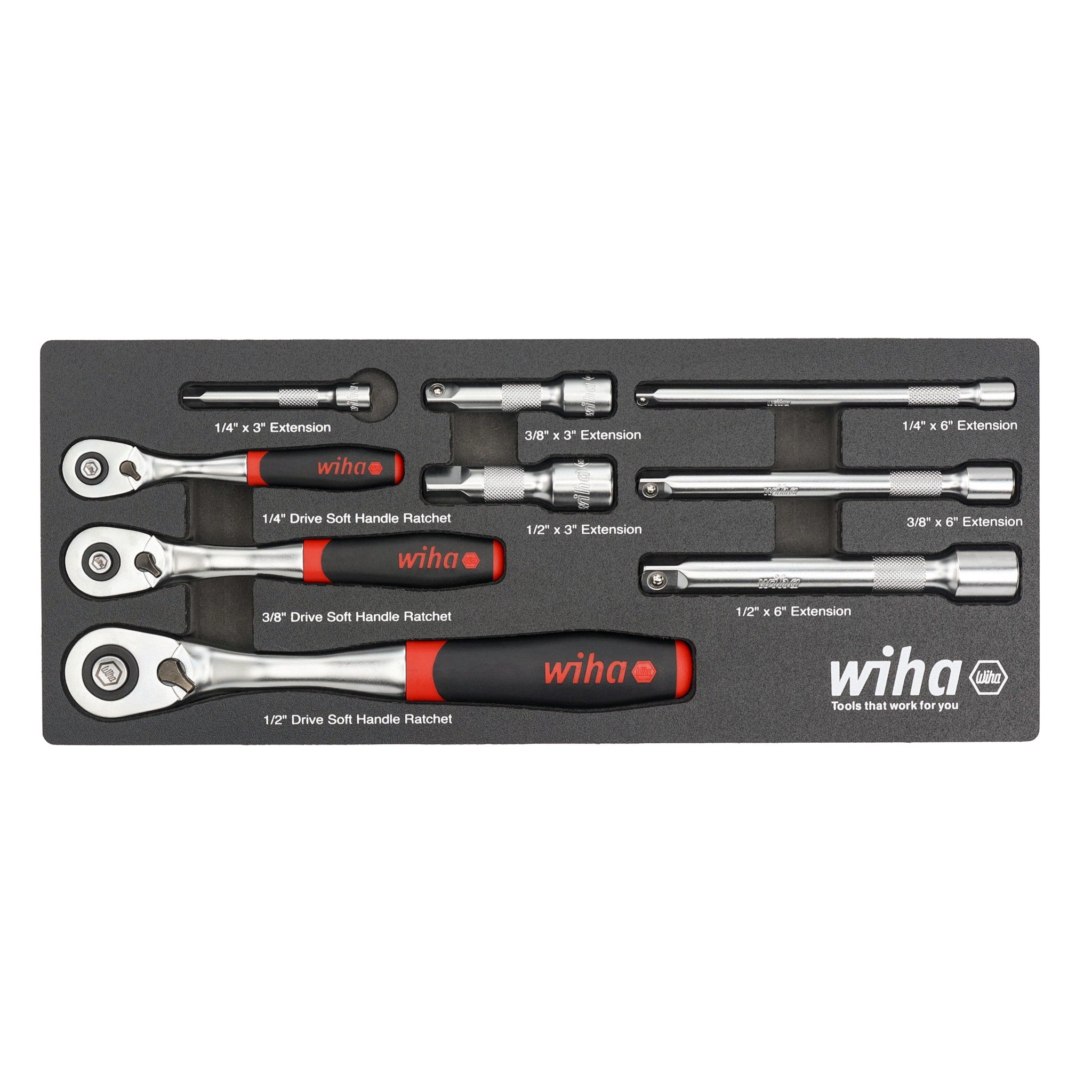 Wiha 33388 SoftFinish 9 Piece Ratchet Set