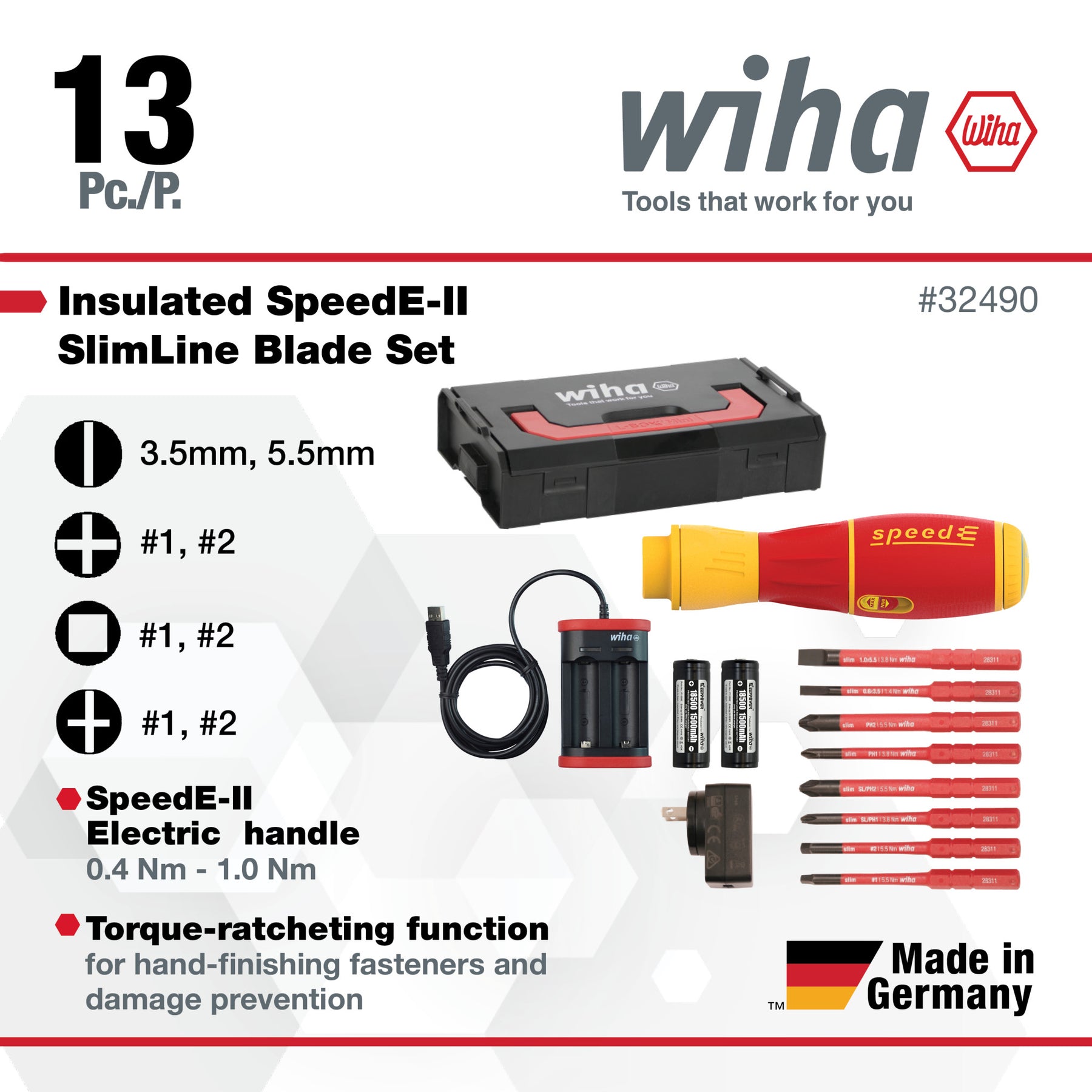 13 Piece SpeedEII Electric Screwdriver SlimLine Blade Set