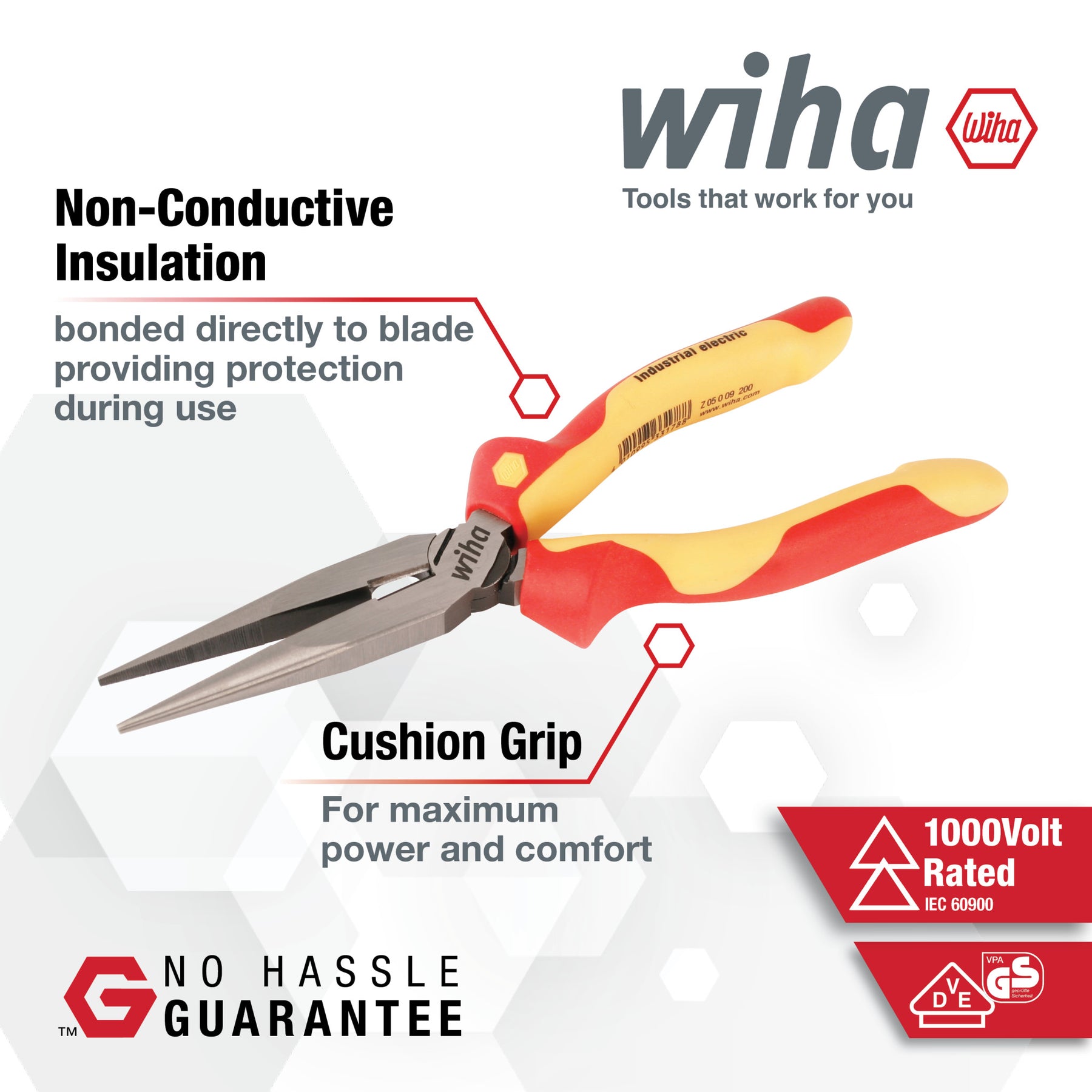 3 Piece Insulated Industrial Grip Pliers and Cutters Set