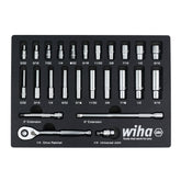 25 Piece 1/4" Drive Professional Standard and Deep Socket Tray Set - SAE