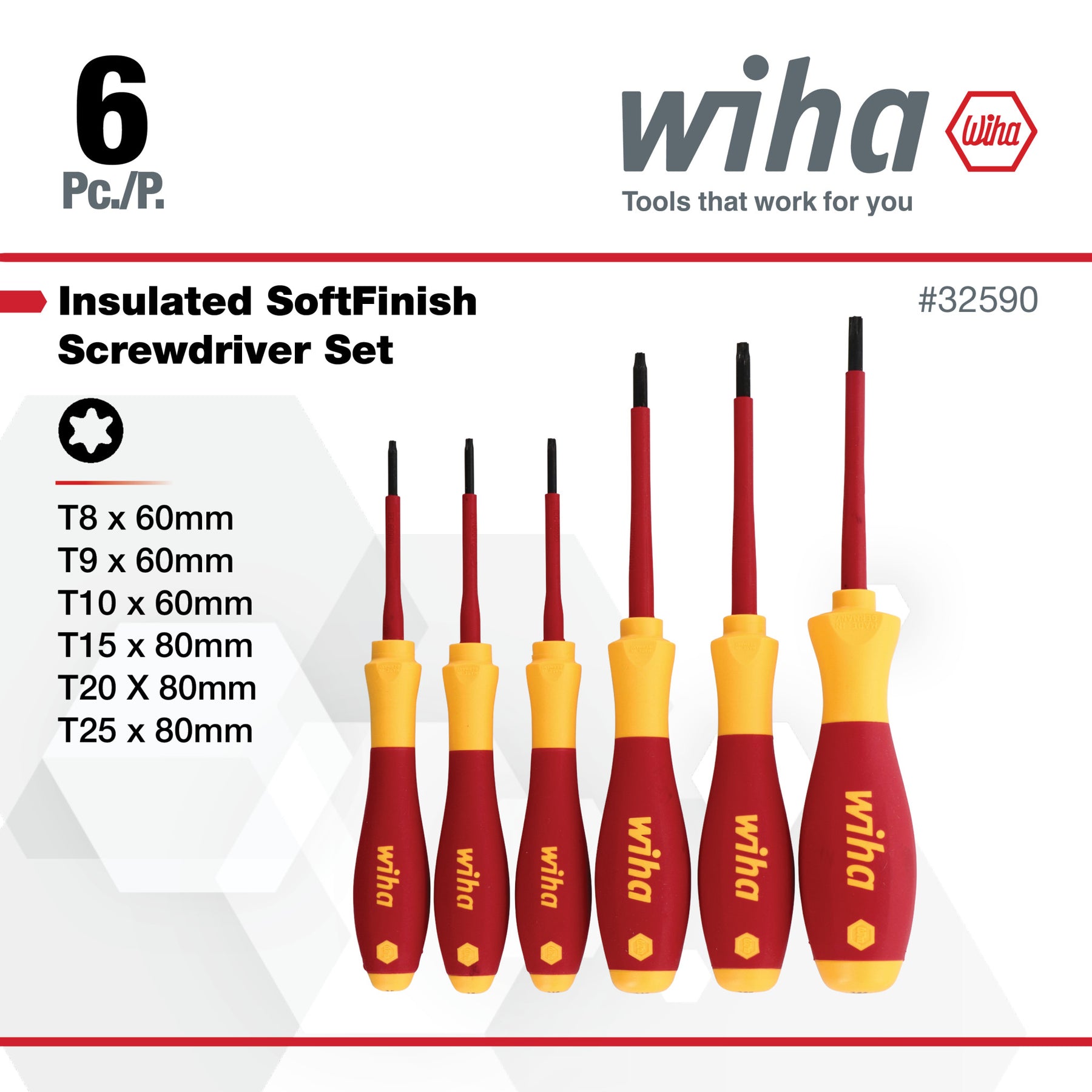 6 Piece Insulated SoftFinish Torx Screwdriver Set