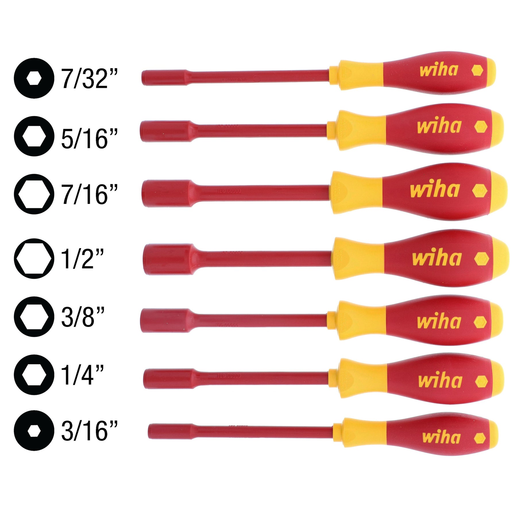 7 Piece Insulated SoftFinish Nut Driver Set - Inch