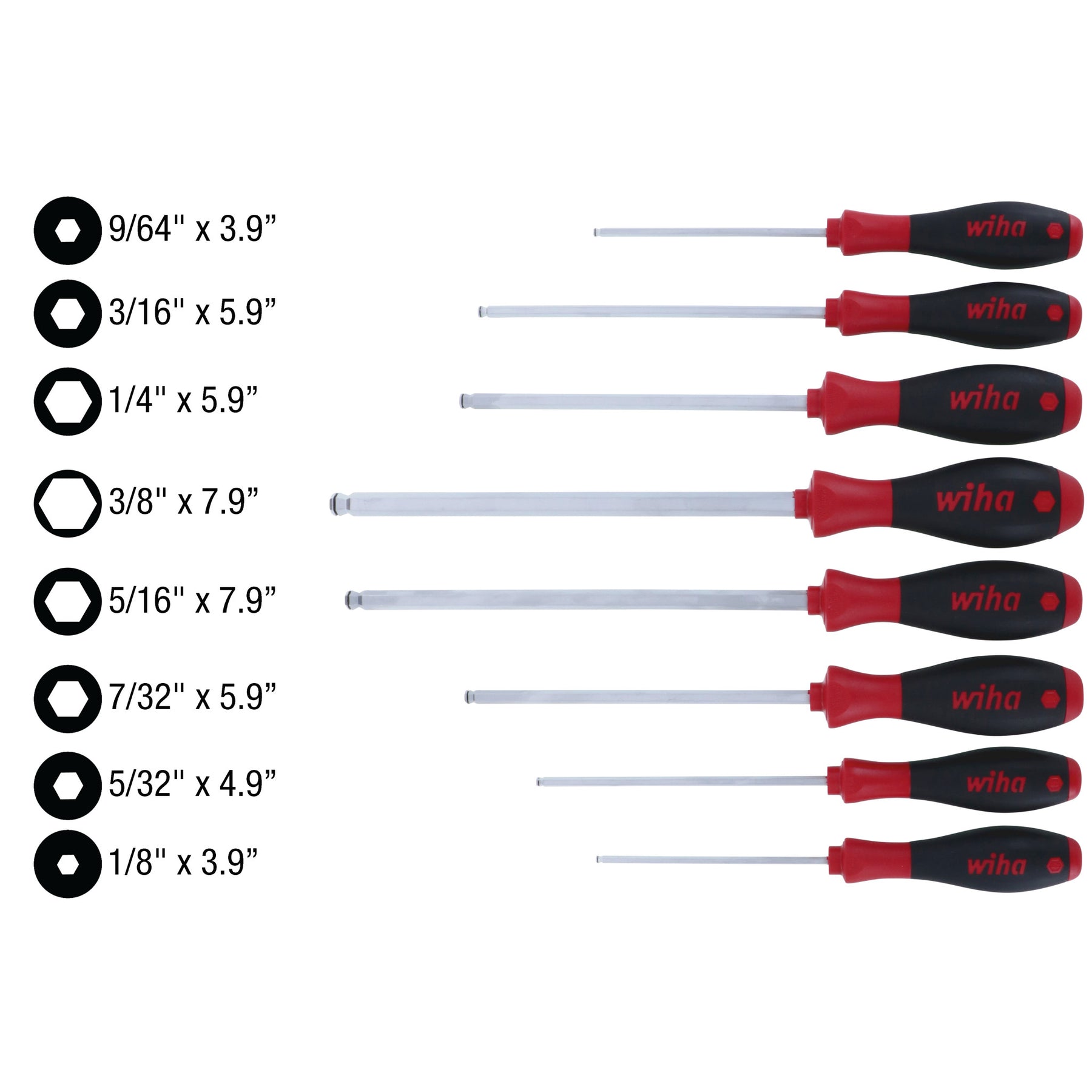 8 Piece SoftFinish MagicRing Ball End Screwdriver Set