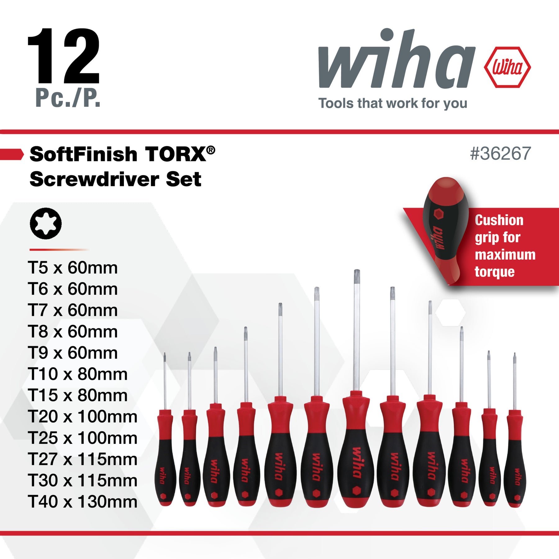 12 Piece SoftFinish Torx Screwdriver Set