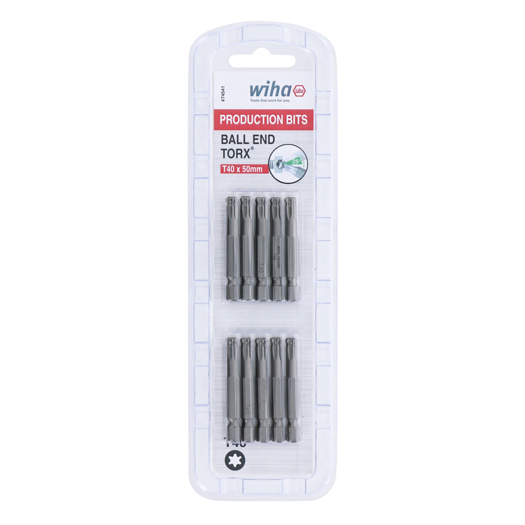 Torx Ball End Bit T40 - 50mm - 10 Pack
