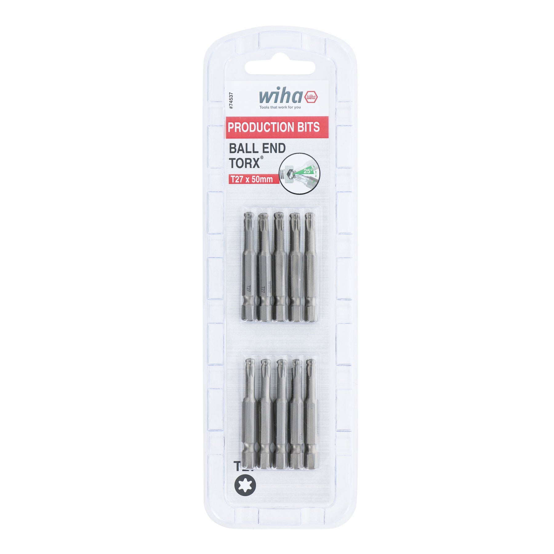 Torx Ball End Bit T27 - 50mm - 10 Pack