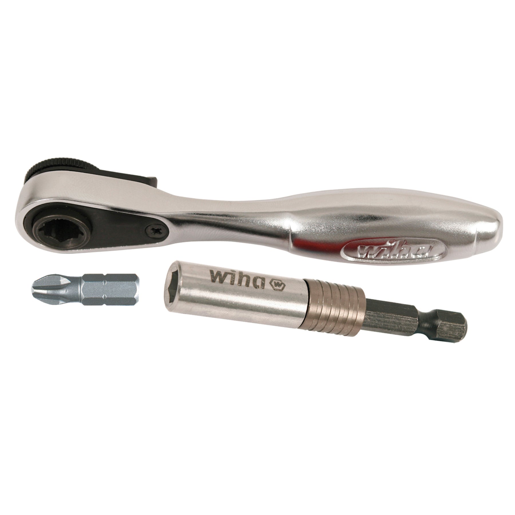 Wiha 38076 3 Piece Mini Bit Ratchet and SlimFix Bit Holder Set