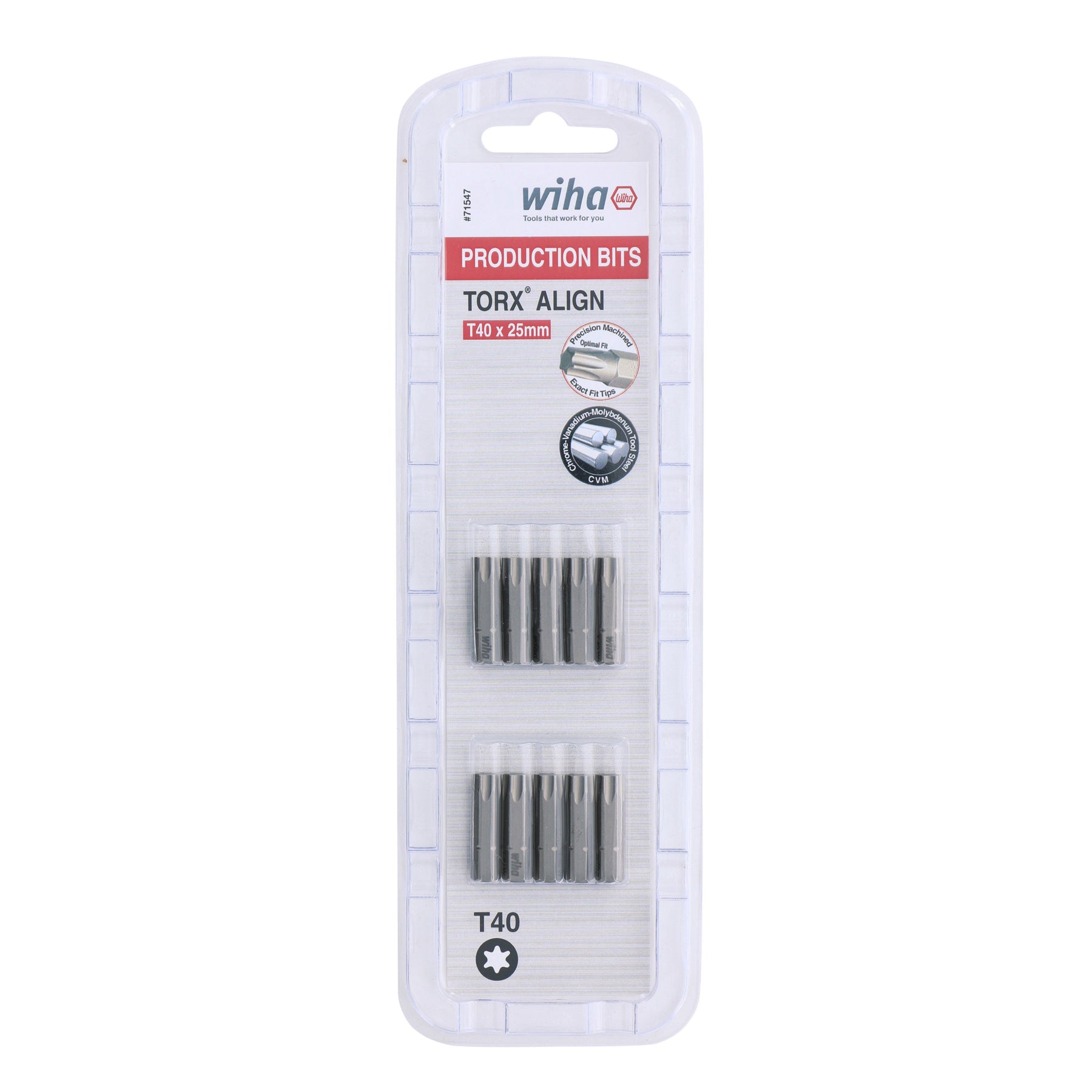 Torx Align Insert Bit T40 x 25mm - 10 Pack