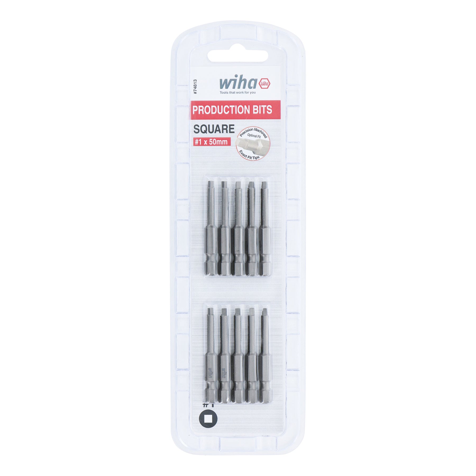 Square Bit #1 - 50mm - 10 Pack