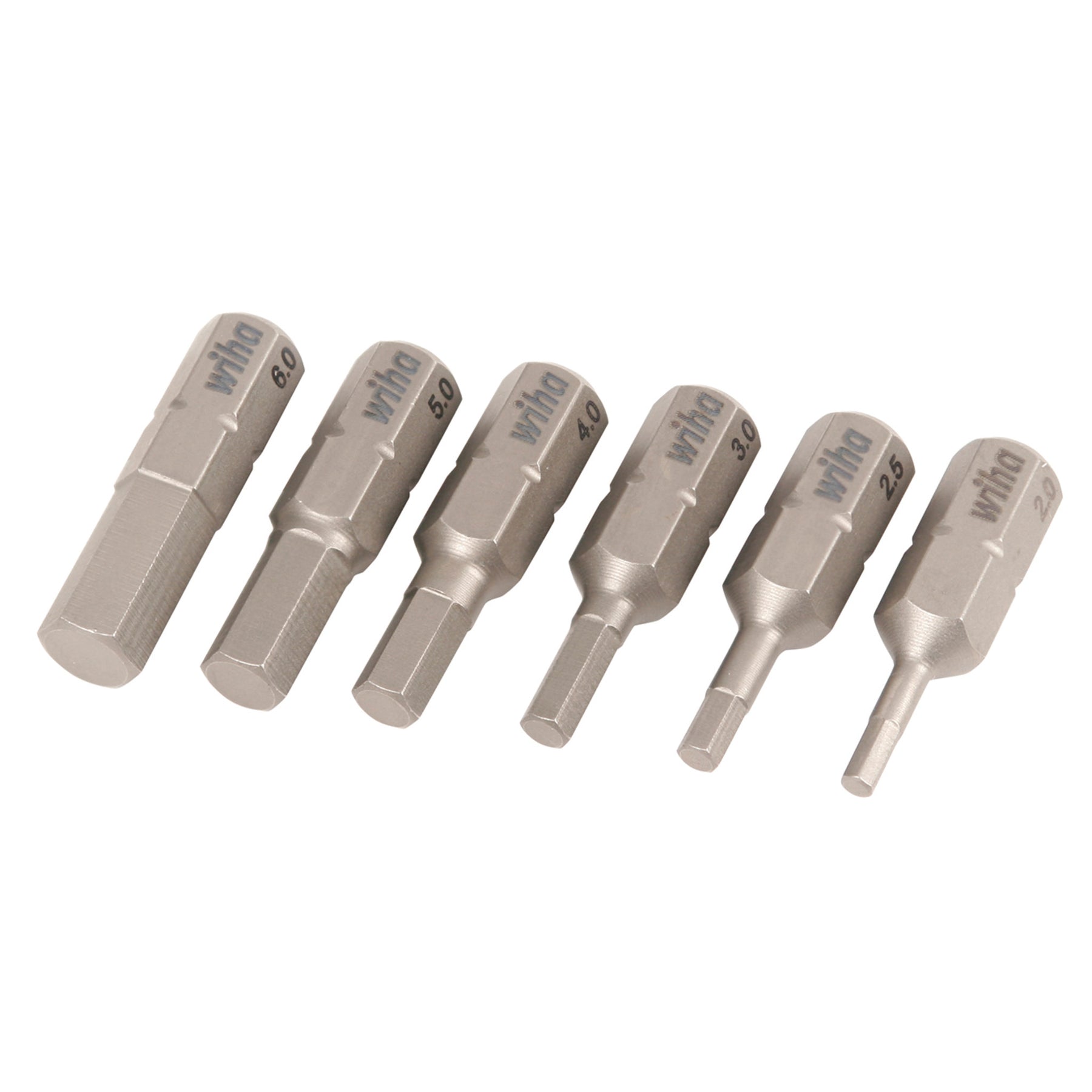 Wiha 71397 6 Piece Hex Insert Bit Set - Metric