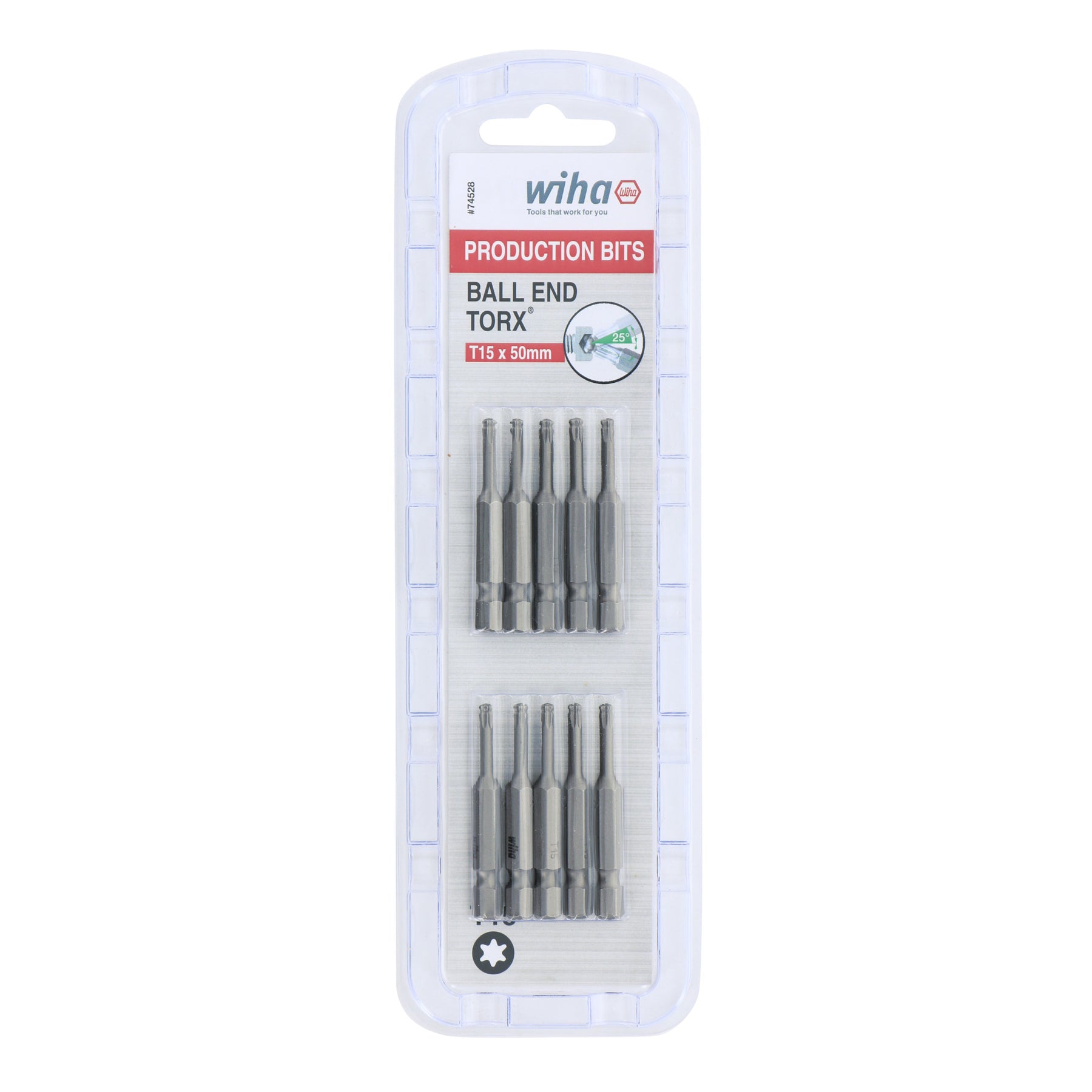 Torx Ball End Bit T15 - 50mm - 10 Pack