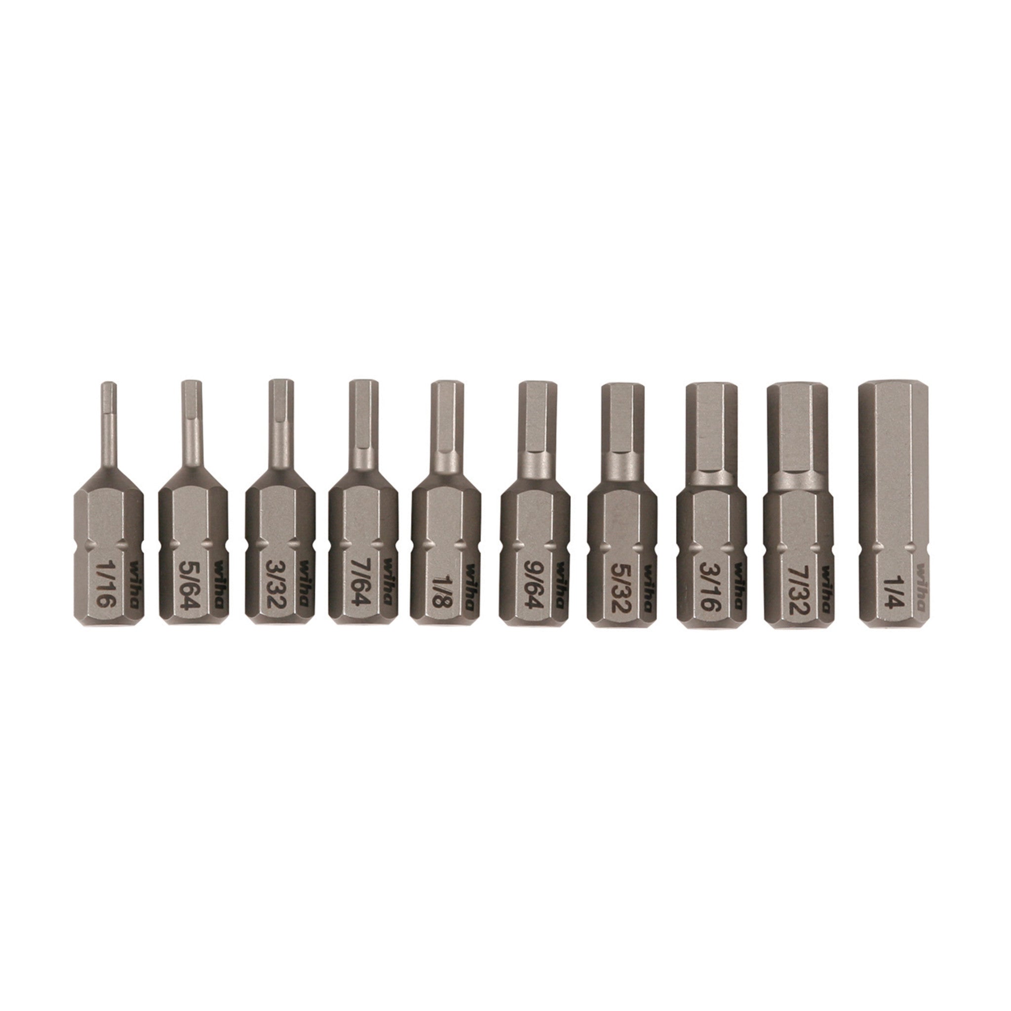 Wiha 72596 Hex Inch Blister Pack Bit Set