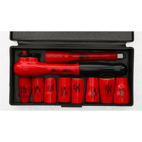 10 Piece Insulated Socket and Ratchet Set 3/8" Drive - SAE