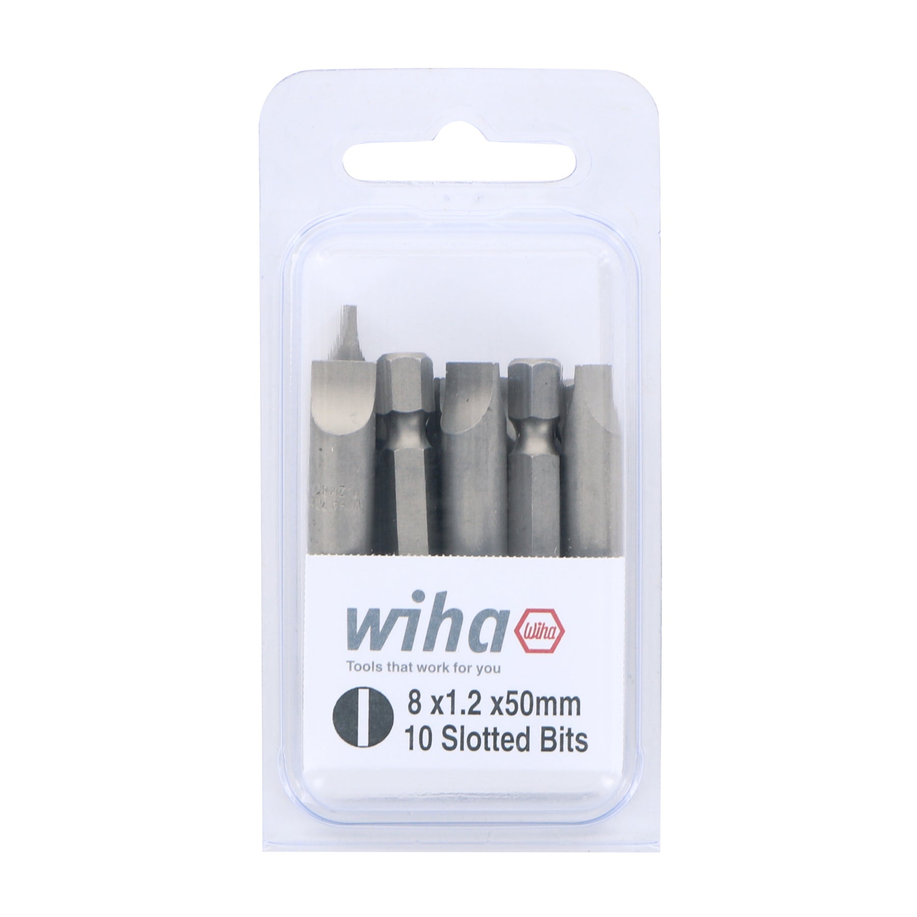 Slotted Bit 8.0 x 1.2 - 50mm - 10 Pack