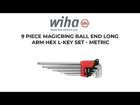 9 Piece MagicRing Ball End Long Arm Hex L-Key Set - Metric Video