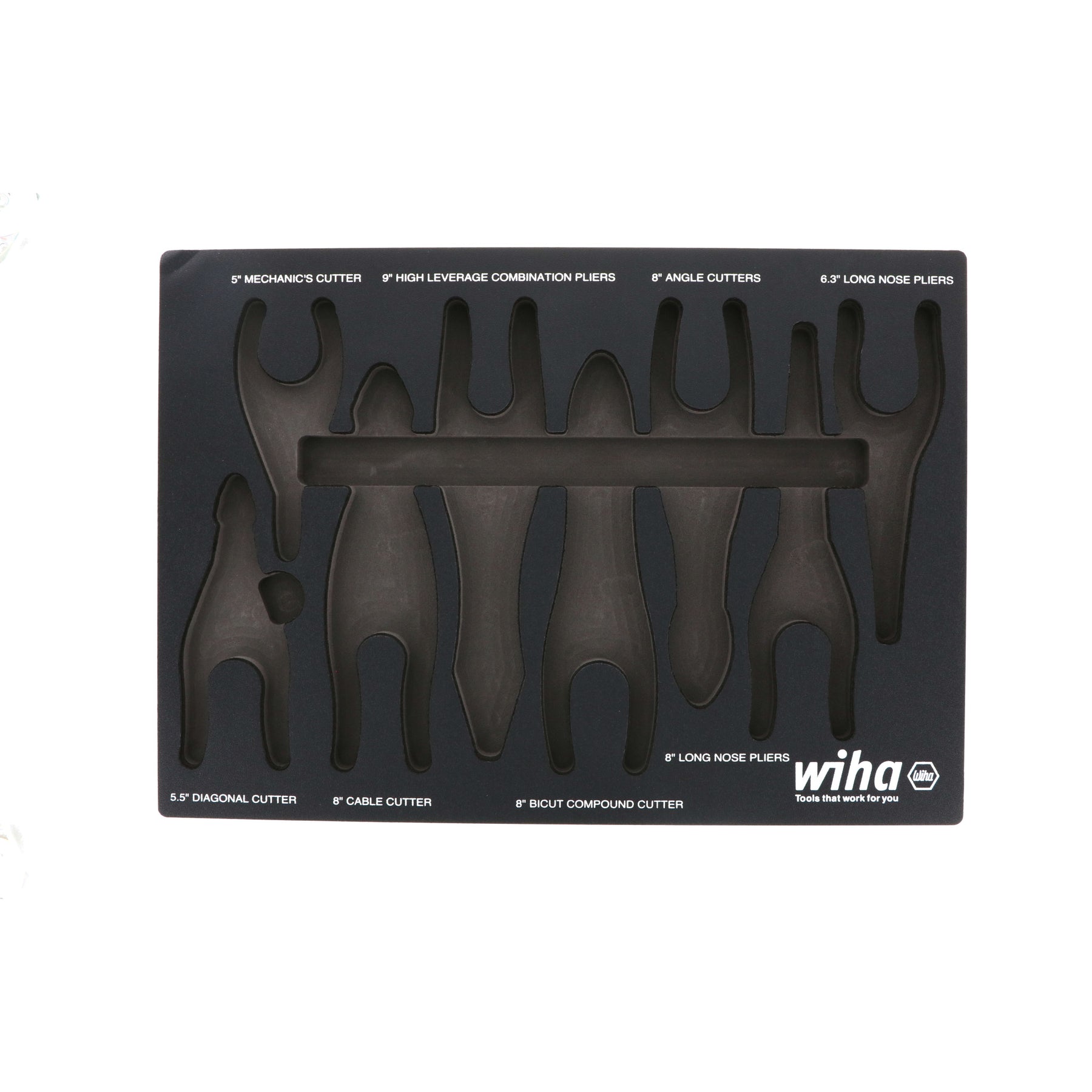 Wiha 93039 Empty Foam Tray for 8 Piece Pliers/Cutter Set