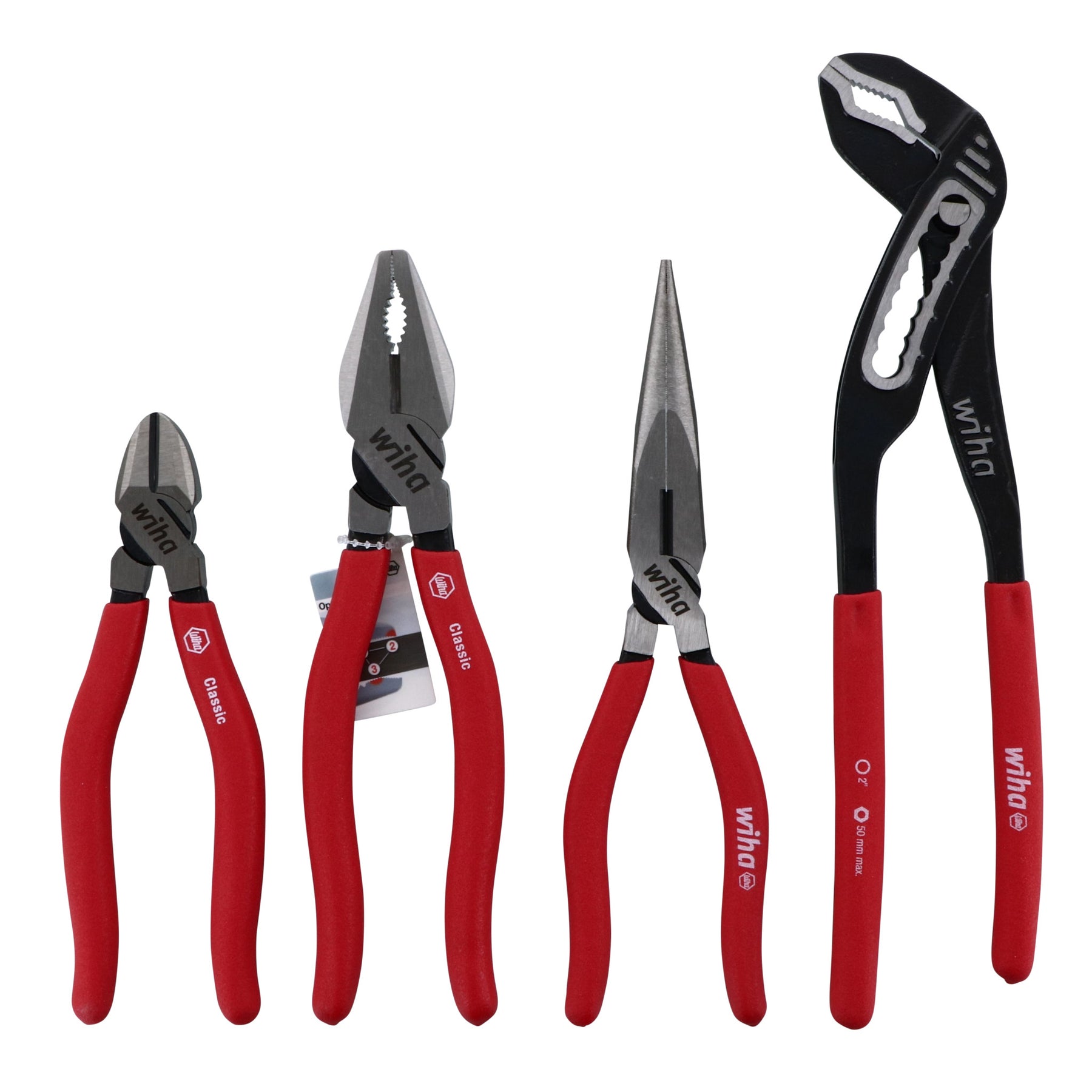 Wiha 32647 4 Piece Classic Grip Pliers and Cutters Set