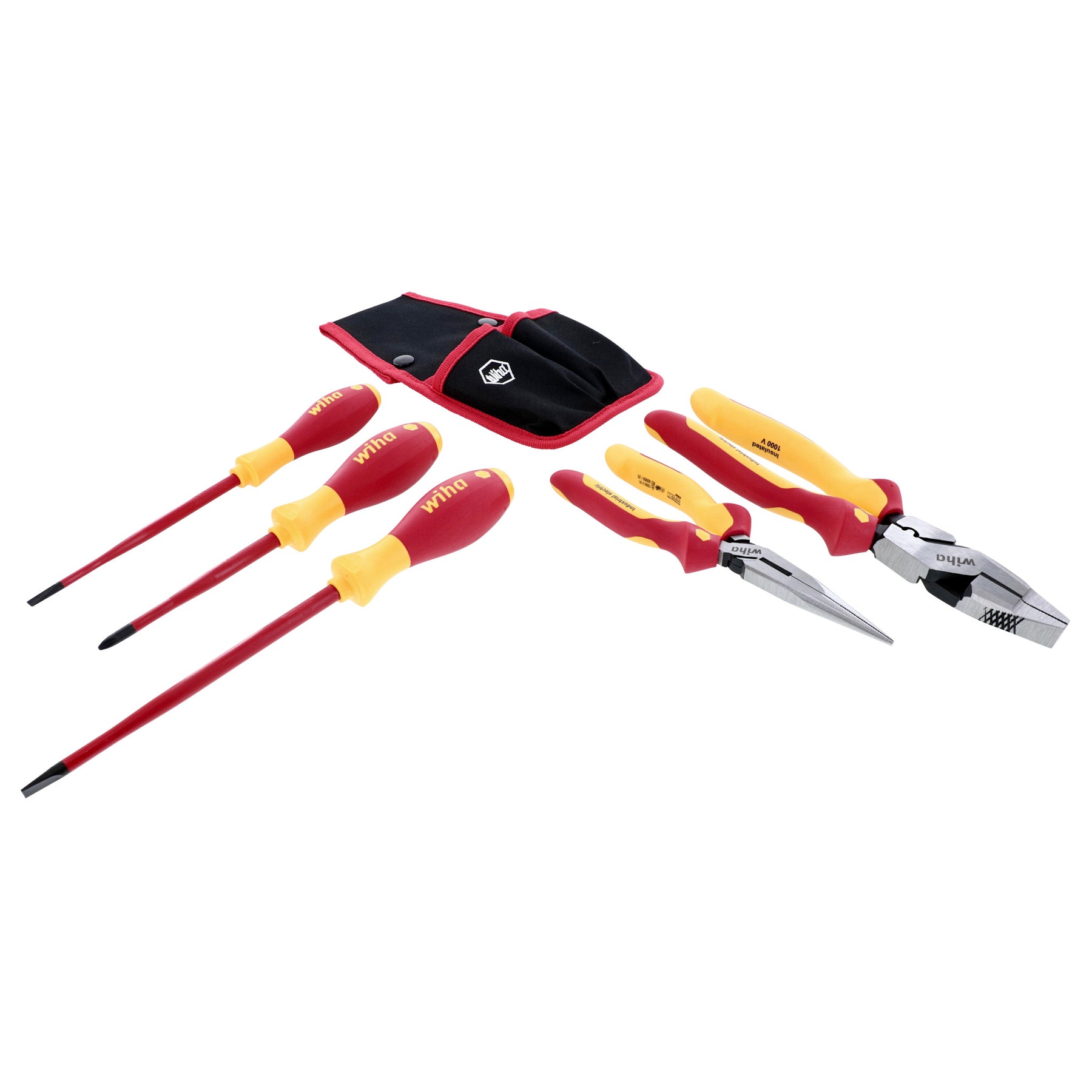 Wiha 32875 5 Piece Insulated Pliers and Cutters with SlimLine Screwdrivers Set
