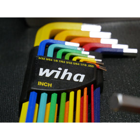 13 Piece Ball End Color Coded Hex L-Key Set - Inch